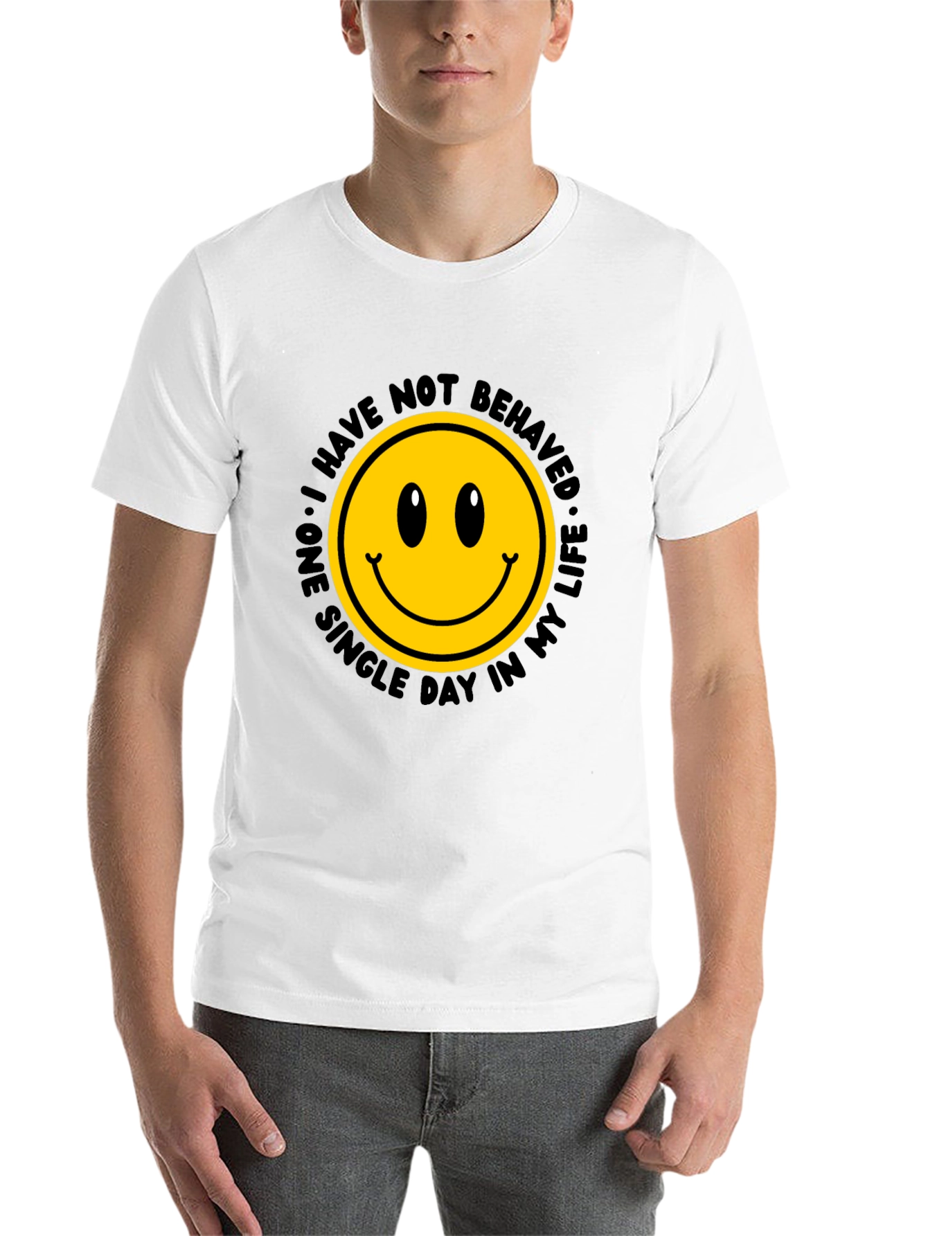 Black Smiley Face Graphic Tee - Mischief Managed! view 14