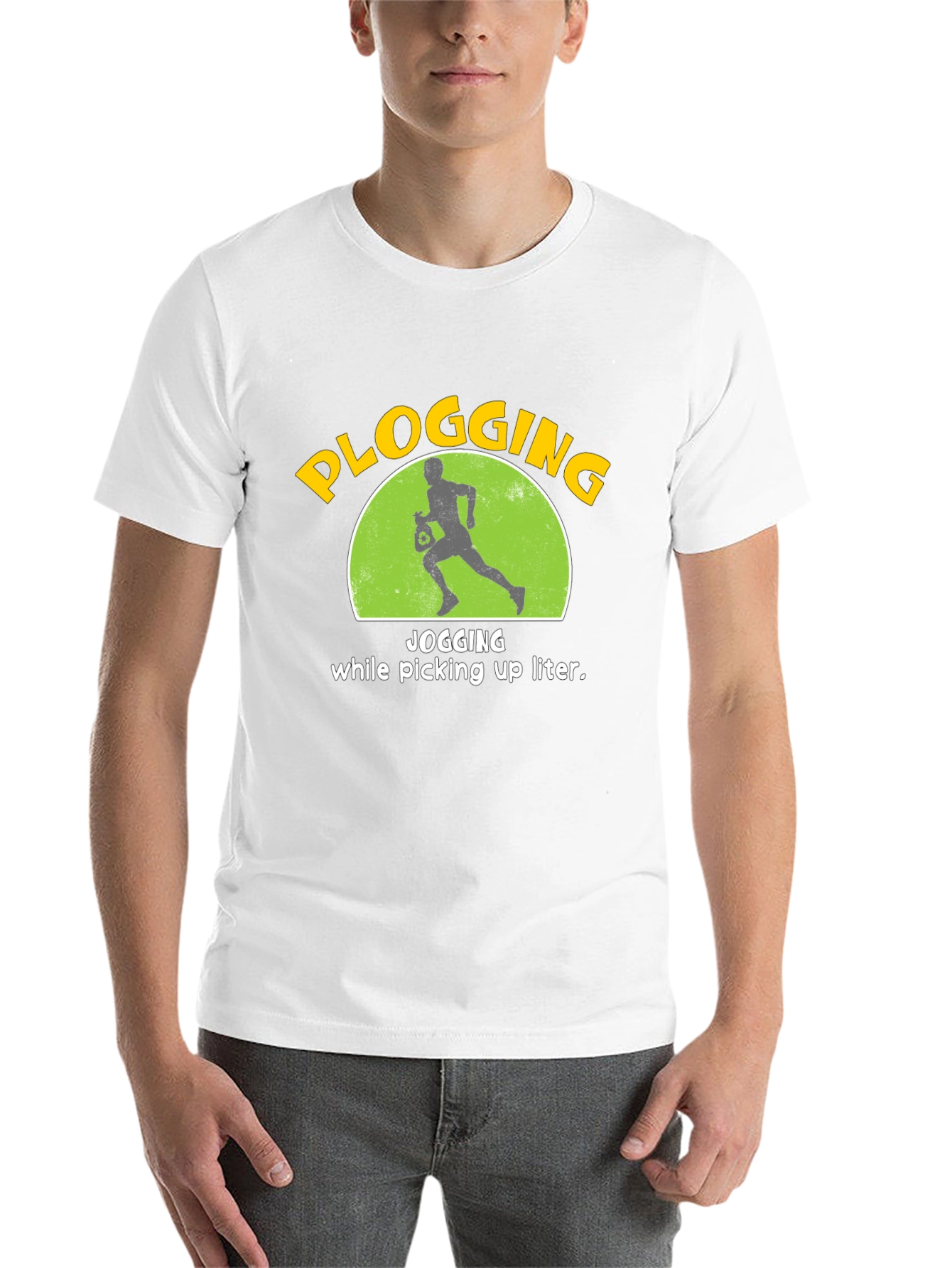 Black Plogging T-Shirt: Jogging While Picking Up Litter! view 14