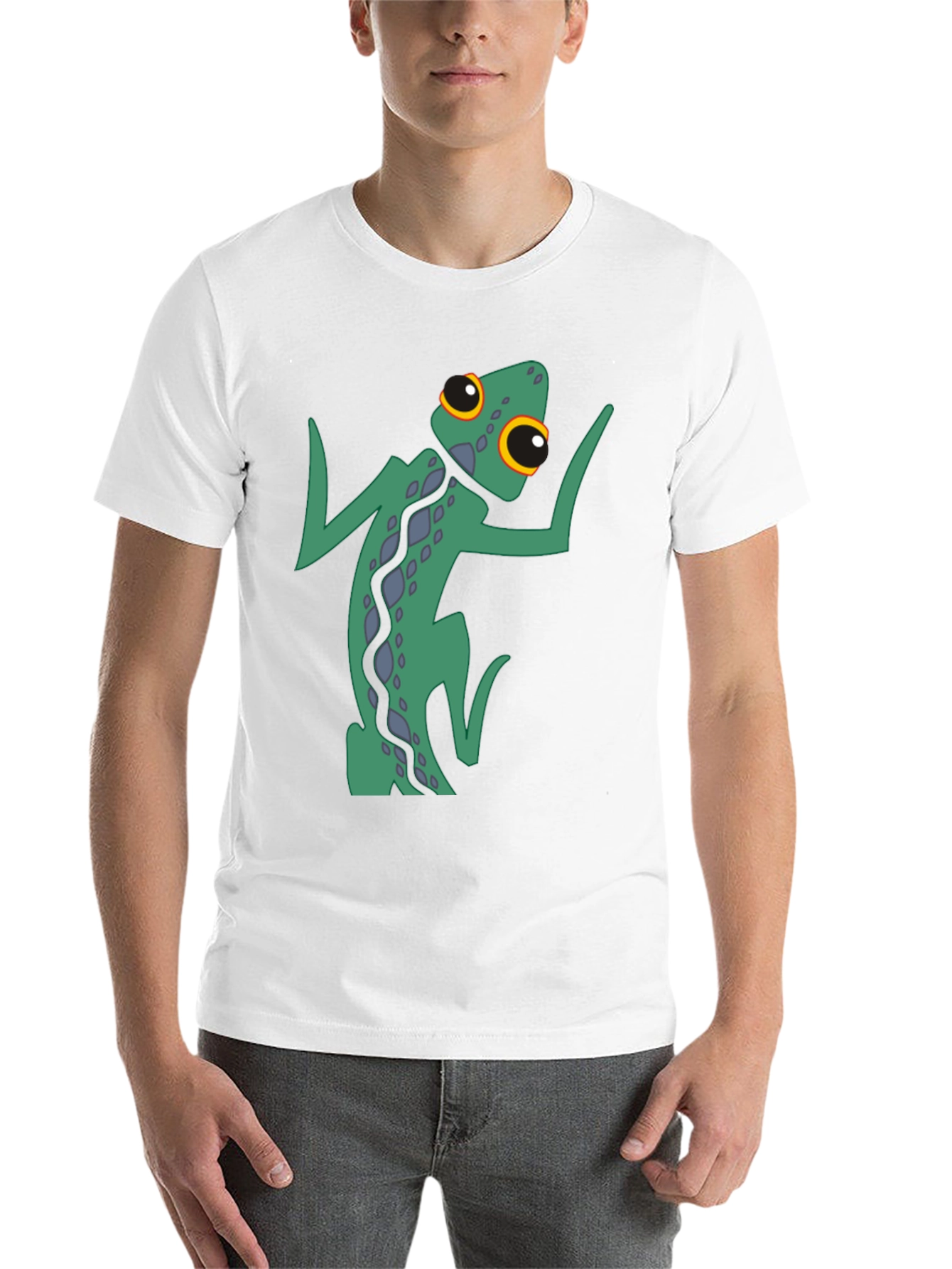 Black Funky Gecko Graphic Tee - Black Cotton Blend view 14