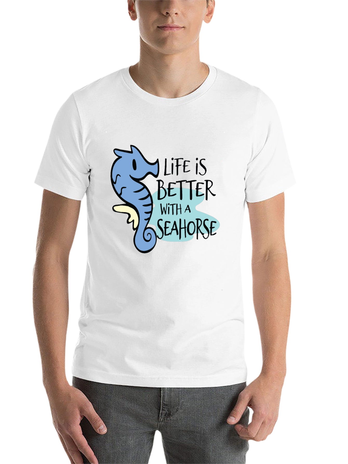 Black Life is Better with a Seahorse Black Graphic Tee view 14