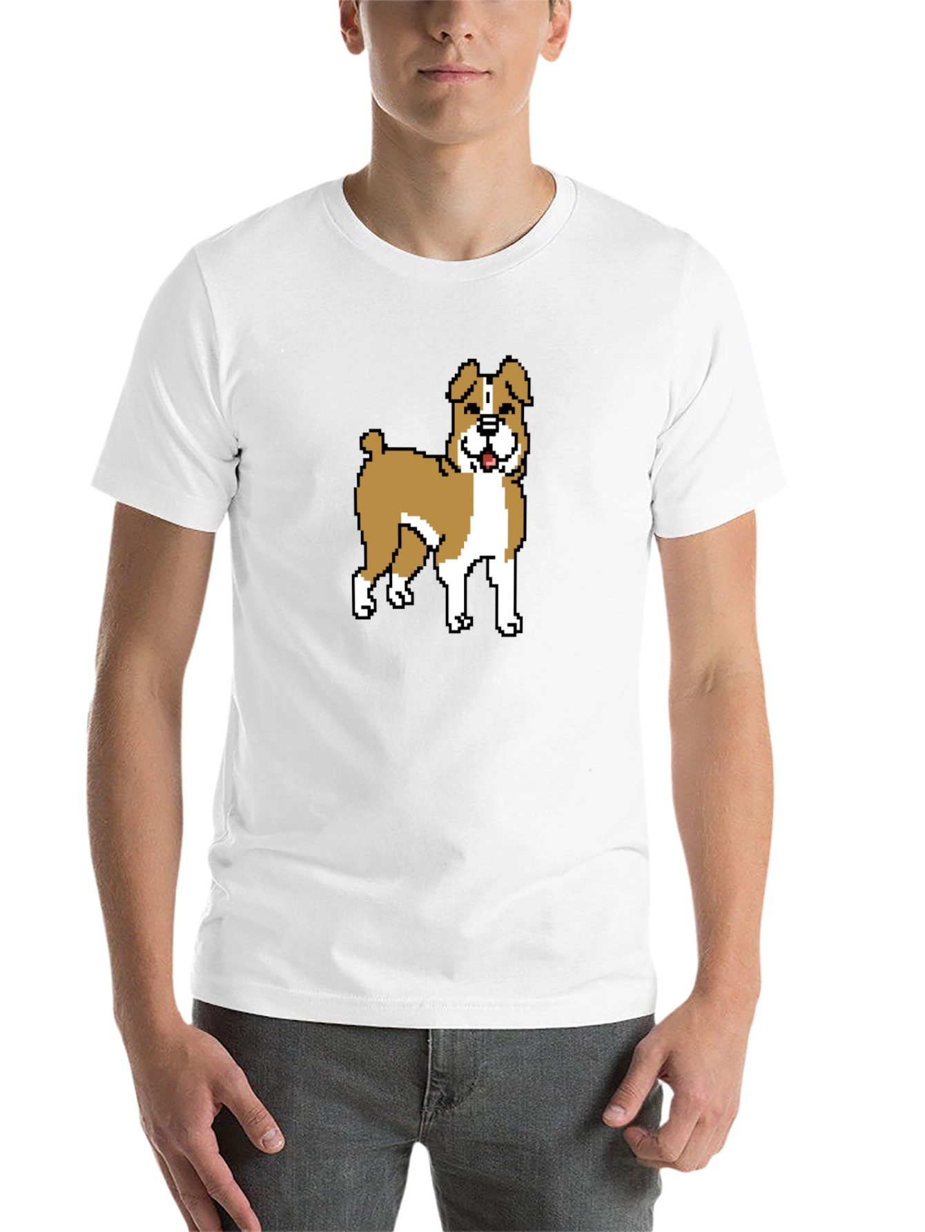 Black Pixel Dog Graphic T-Shirt - Black view 14