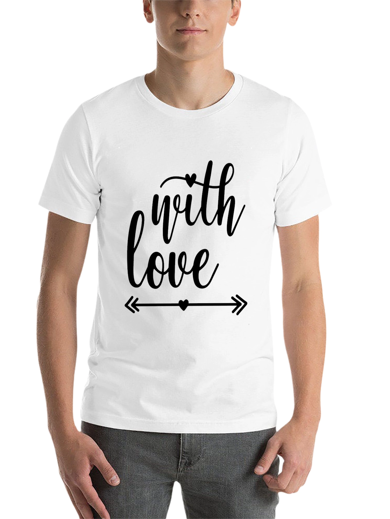 Black With Love Graphic Tee - Black Casual T-Shirt view 14