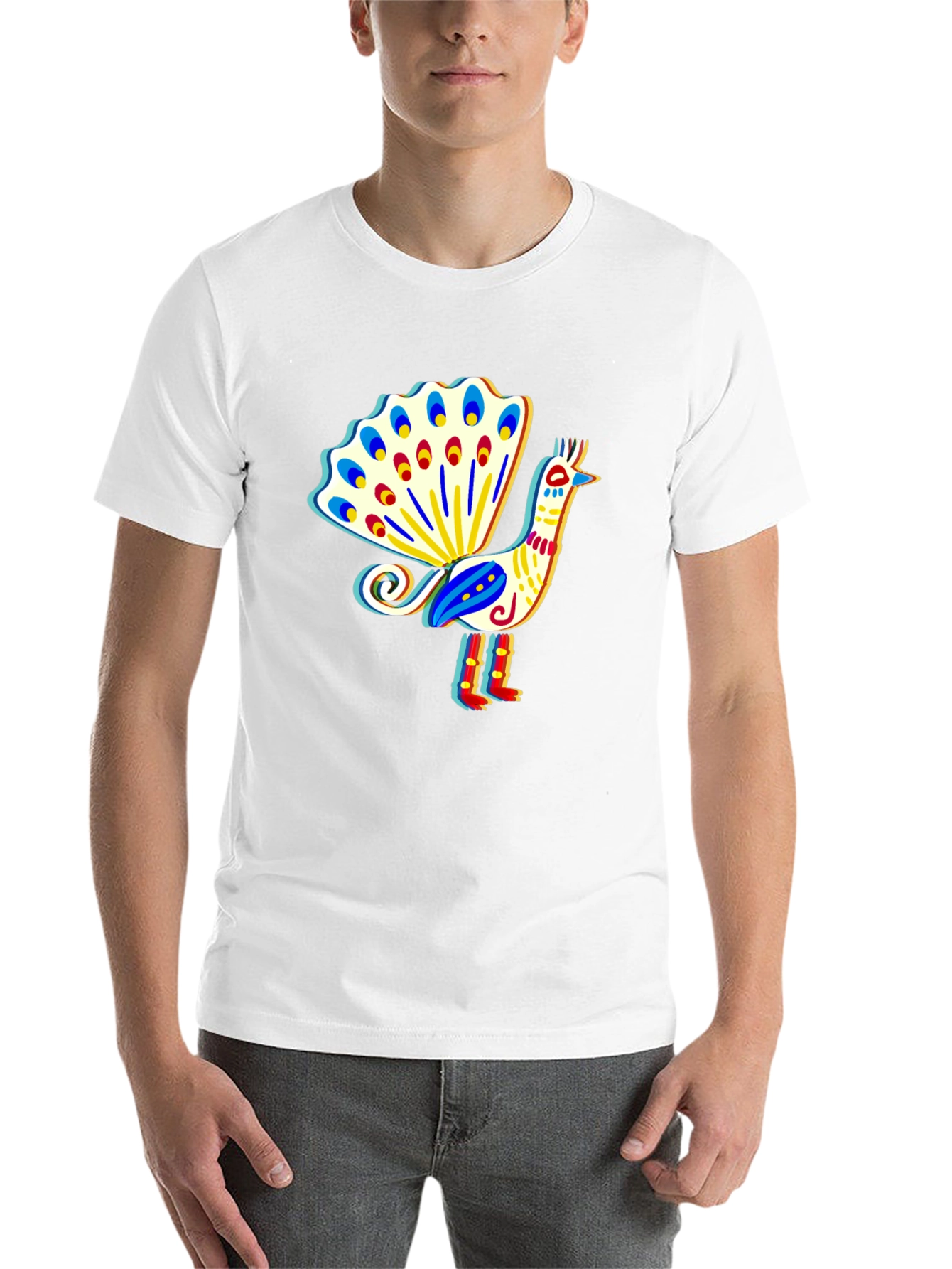 Black Peacock Graphic T-Shirt - Stylish Bird Design view 14