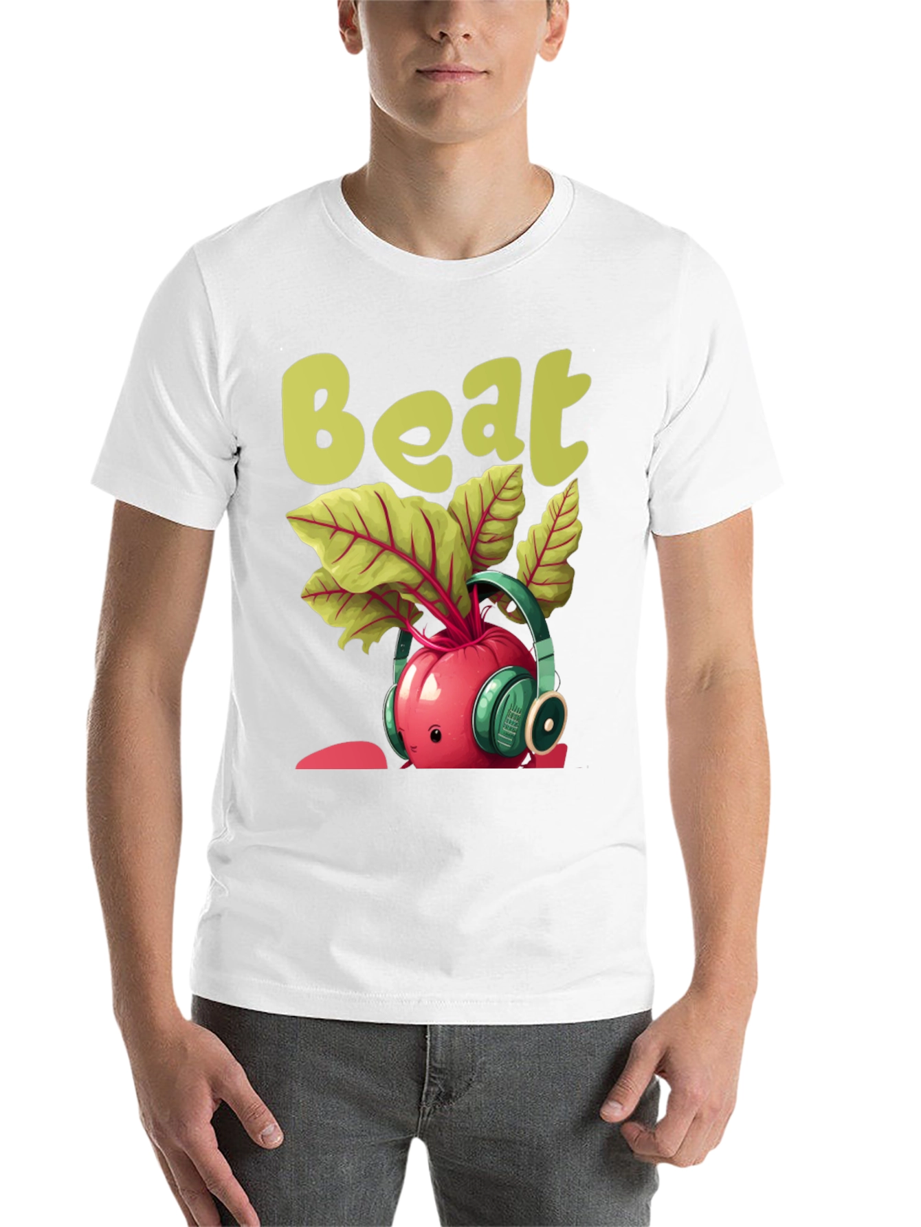 Black Funny "Beat" Music Beetroot Graphic Tee view 14