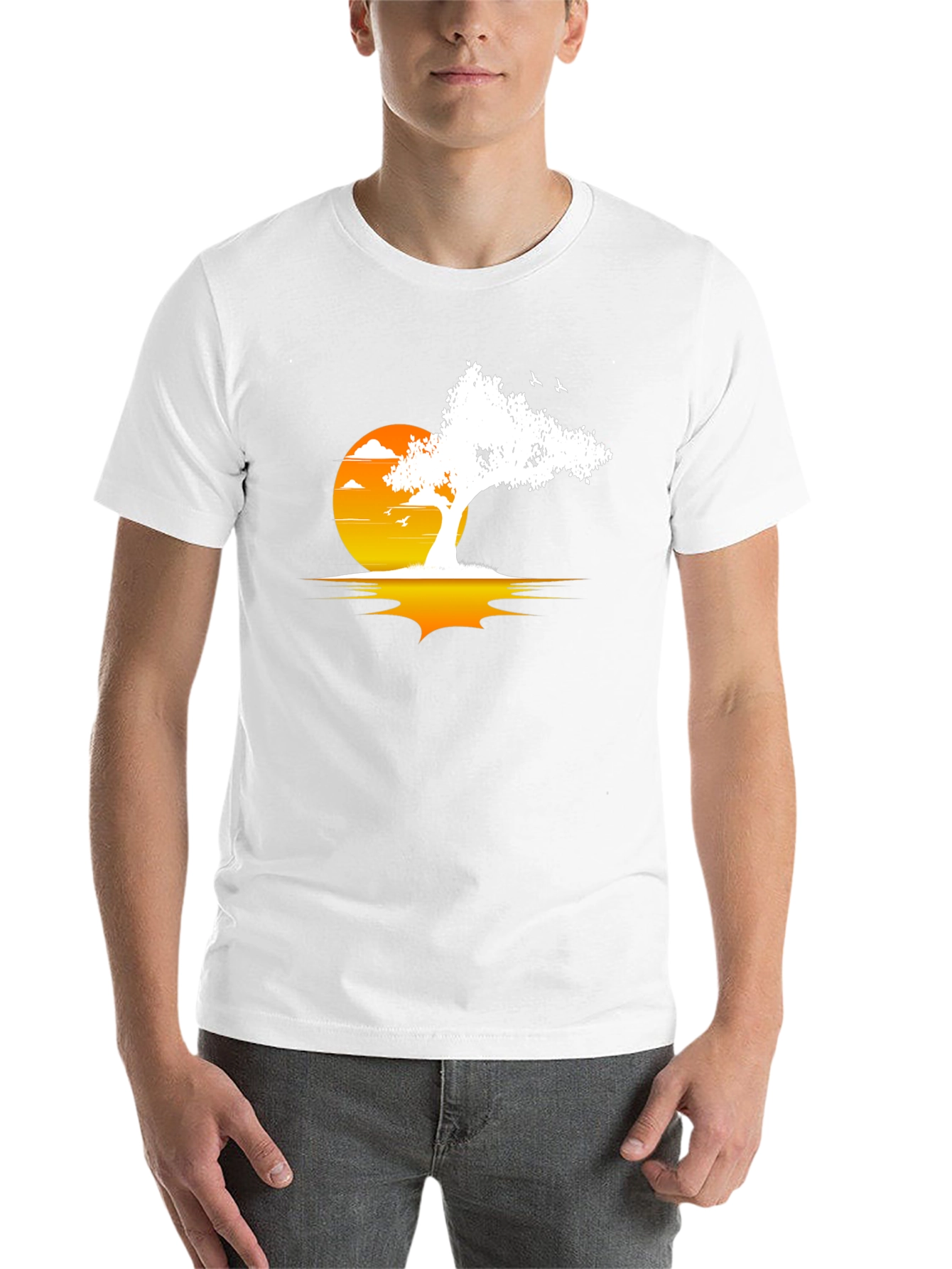 Black Sunset Tree Graphic Tee view 14