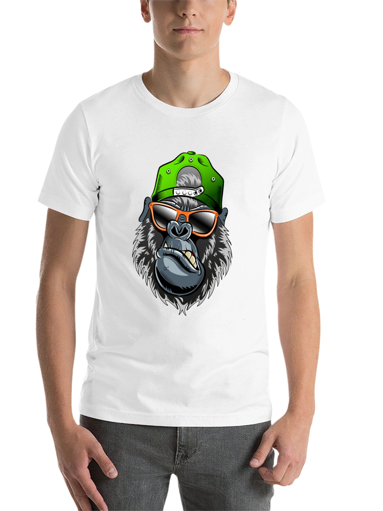 Black Cool Gorilla Graphic Tee view 14