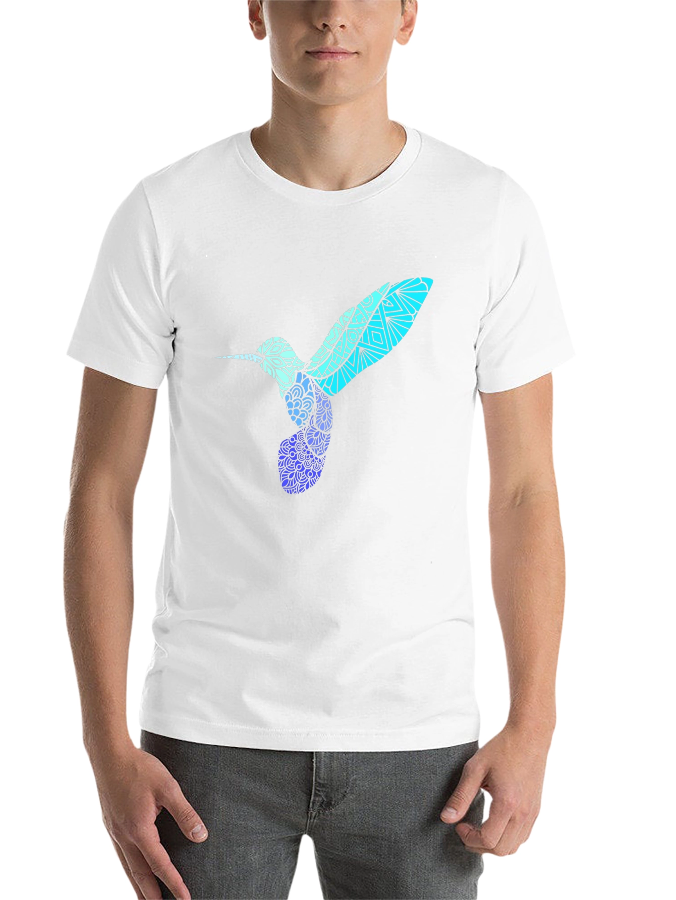 Black Hummingbird Graphic Tee - Stylish Men's Black T-Shirt view 14