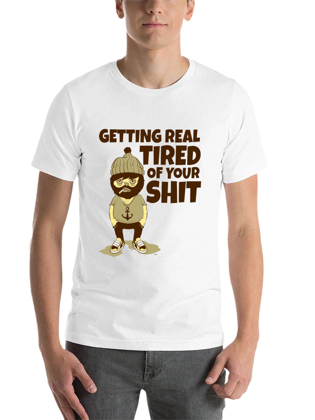 Black "Getting Real Tired" Graphic T-Shirt view 14