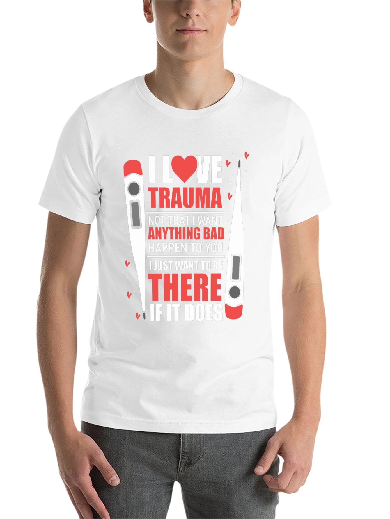 Black I Heart Trauma T-Shirt - Medical Humor view 14