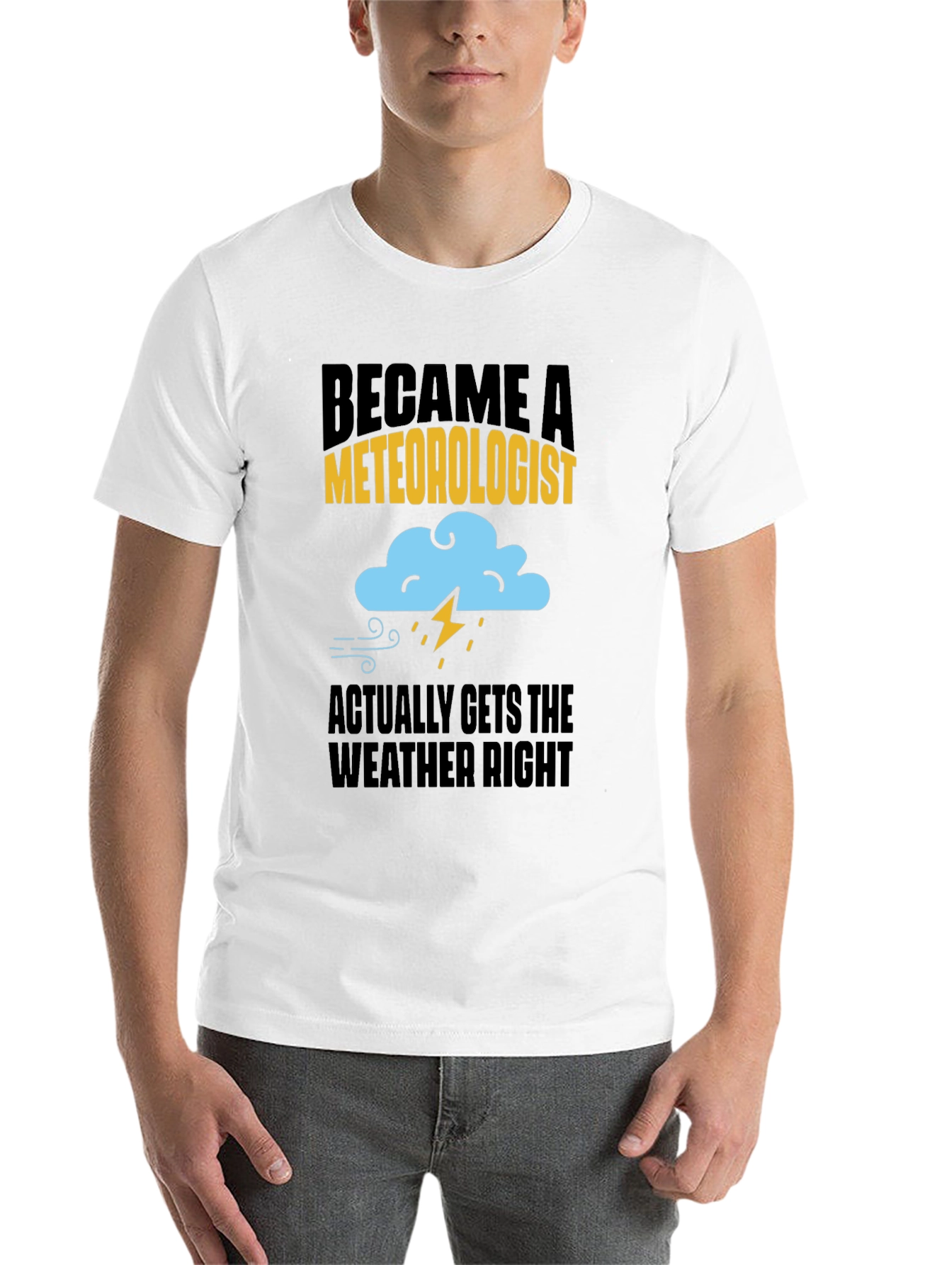 Black Meteorologist Weather Humor Graphic T-Shirt view 14