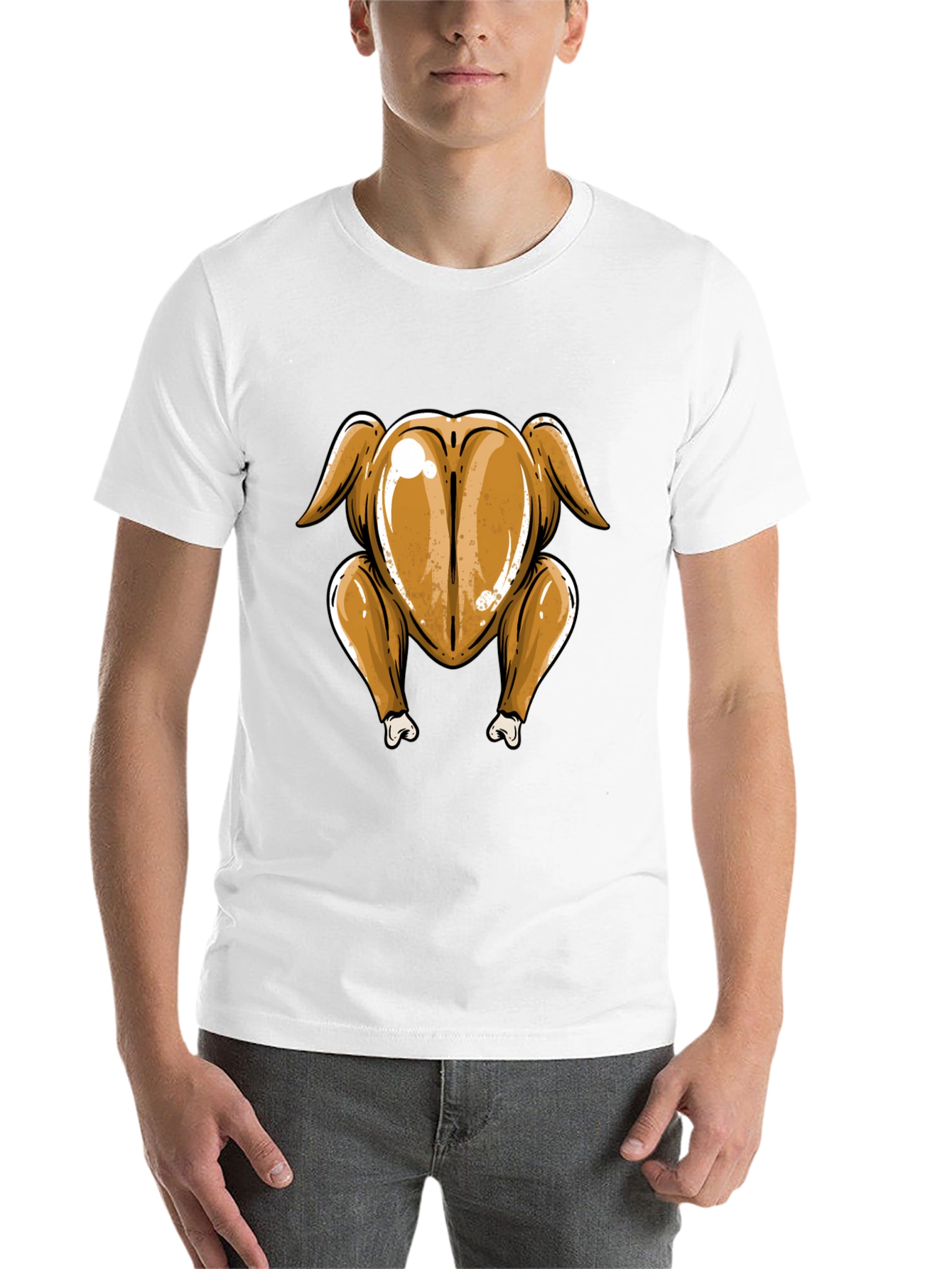 Black Roasted Turkey Butt T-Shirt - Thanksgiving Humor view 14
