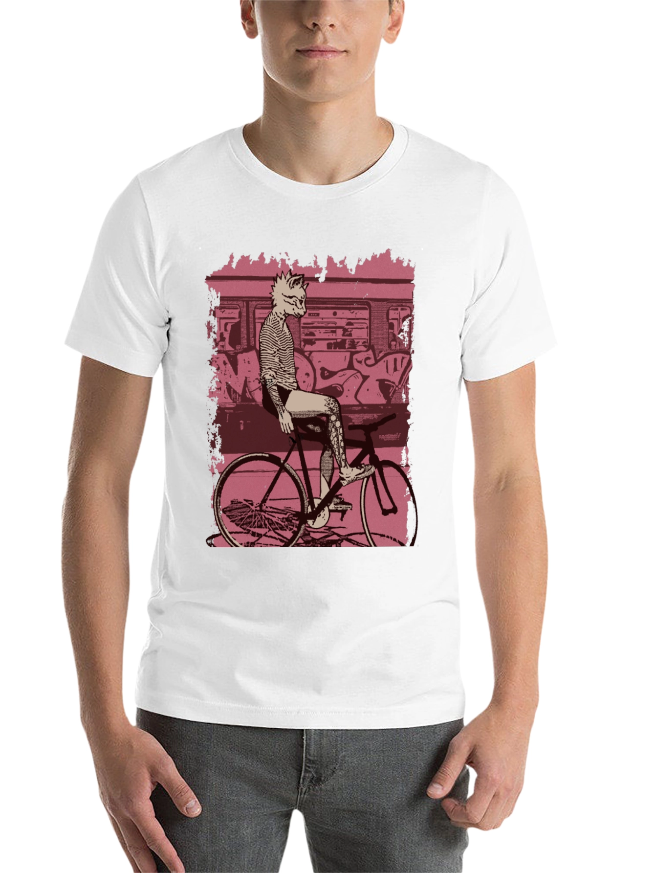 Black Urban Cat Biker T-Shirt - Street Style Tee view 14