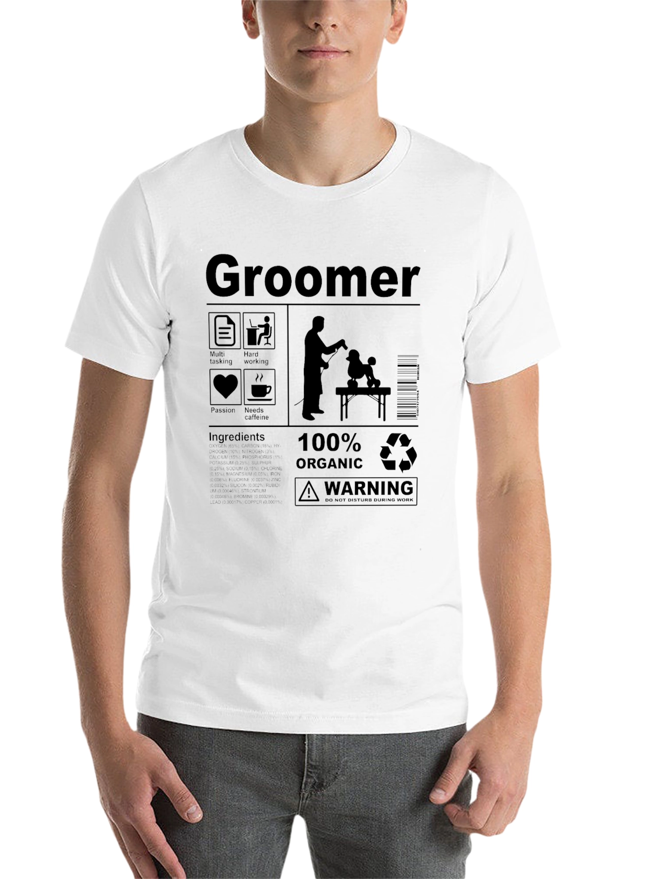 Black Groomer T-Shirt: Funny Gift for Dog Grooming Lovers view 14