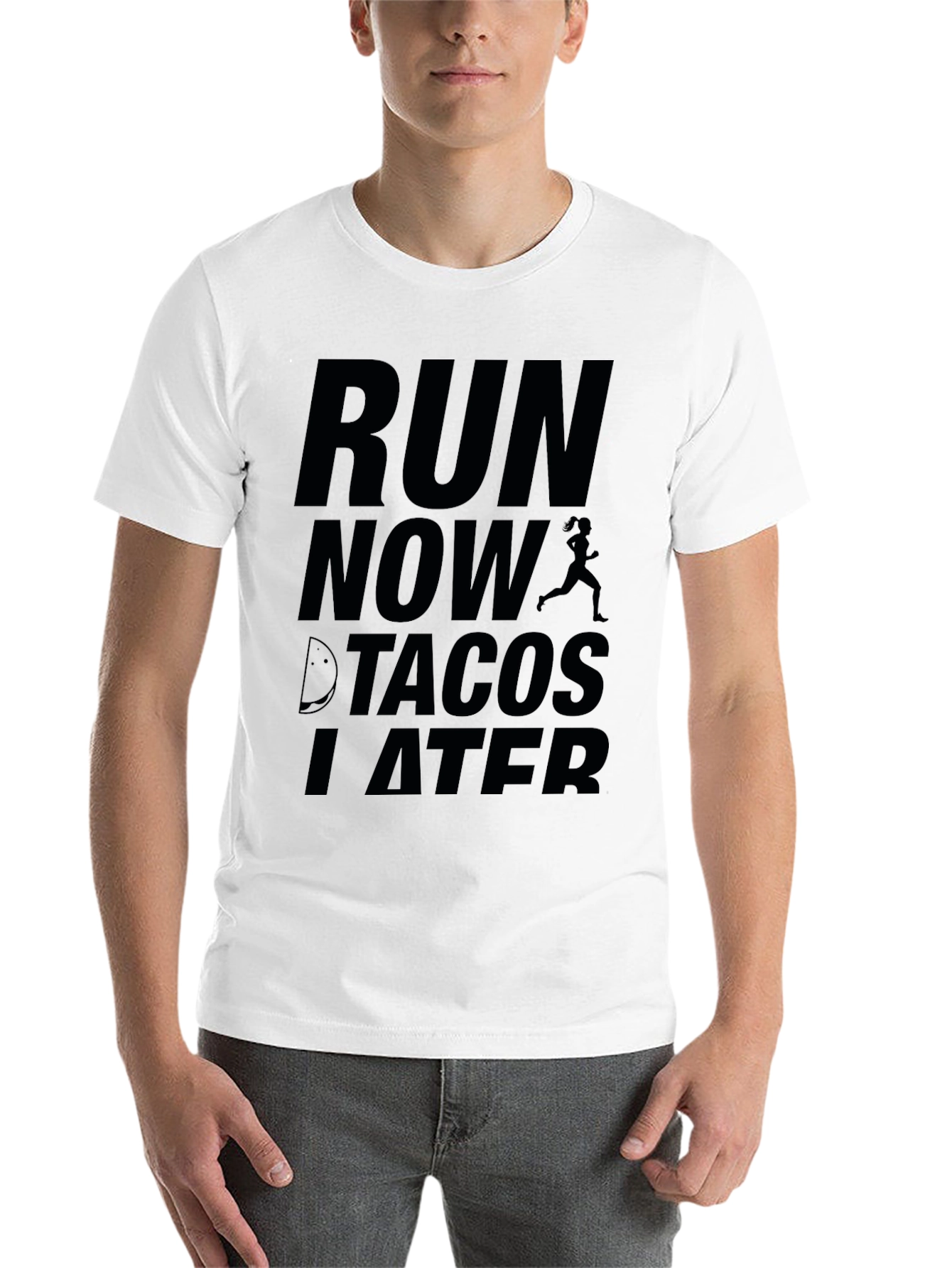 Black Run Now Tacos Later Graphic Tee view 14