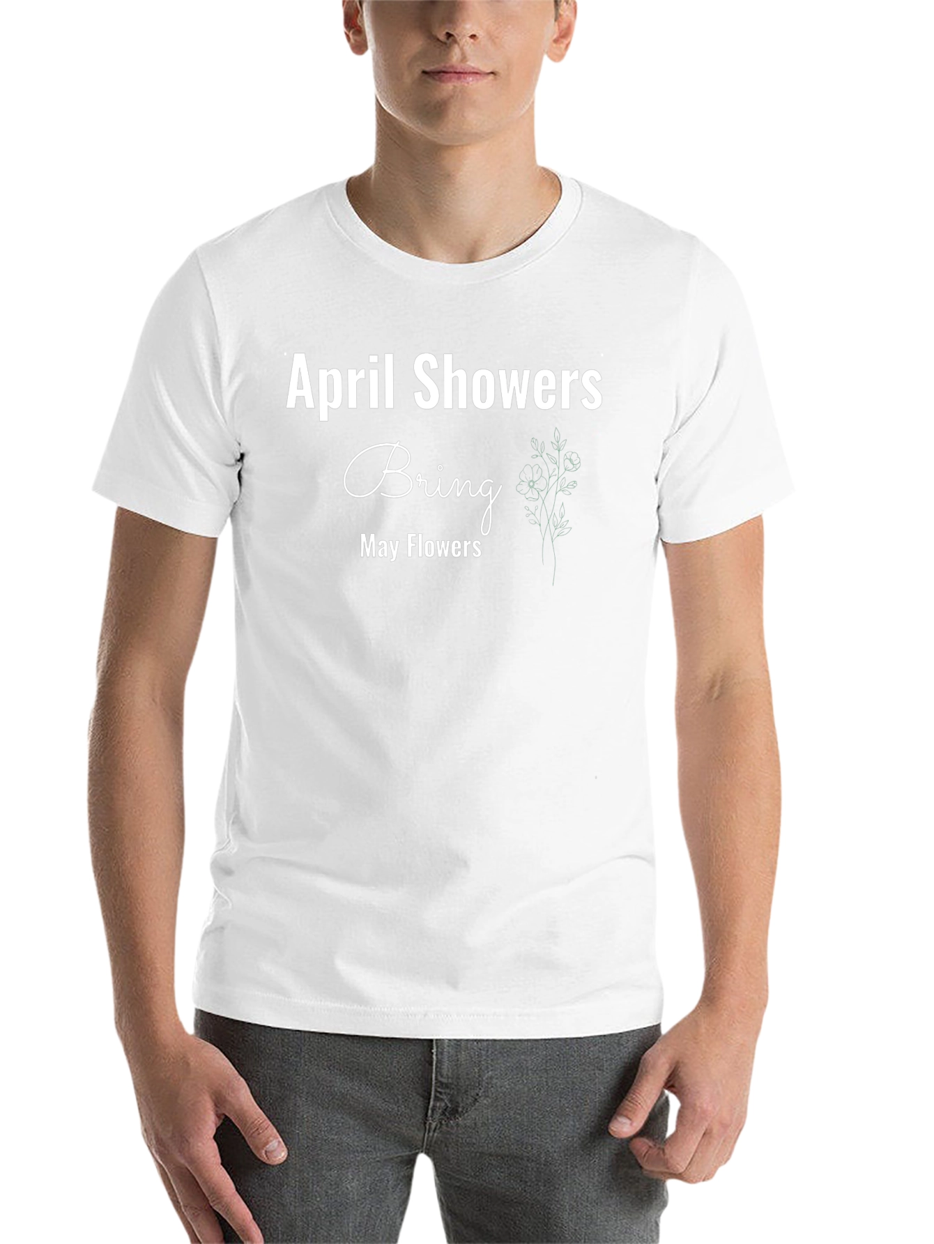 Black April Showers Bring May Flowers Graphic Tee view 14