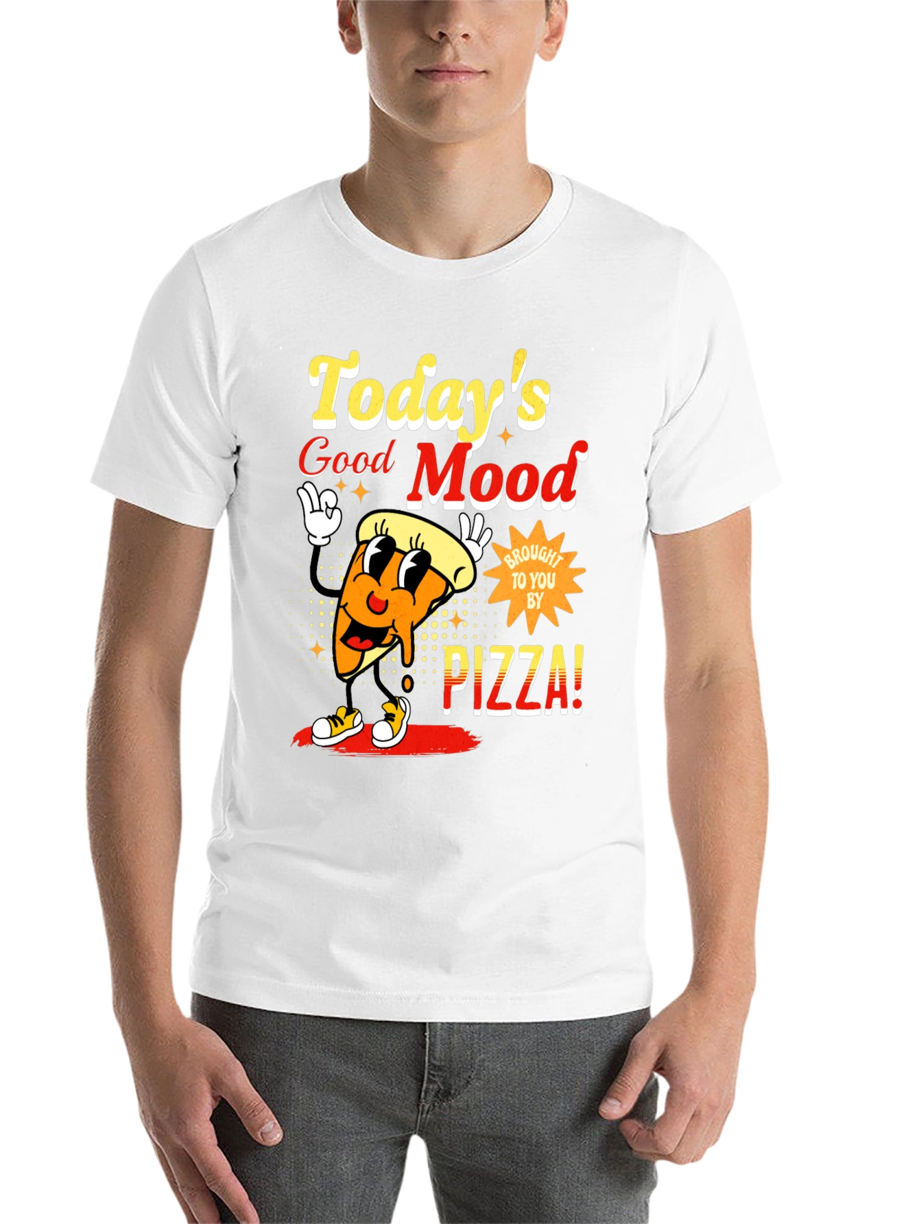 Black Today's Good Mood Pizza Graphic Tee view 14
