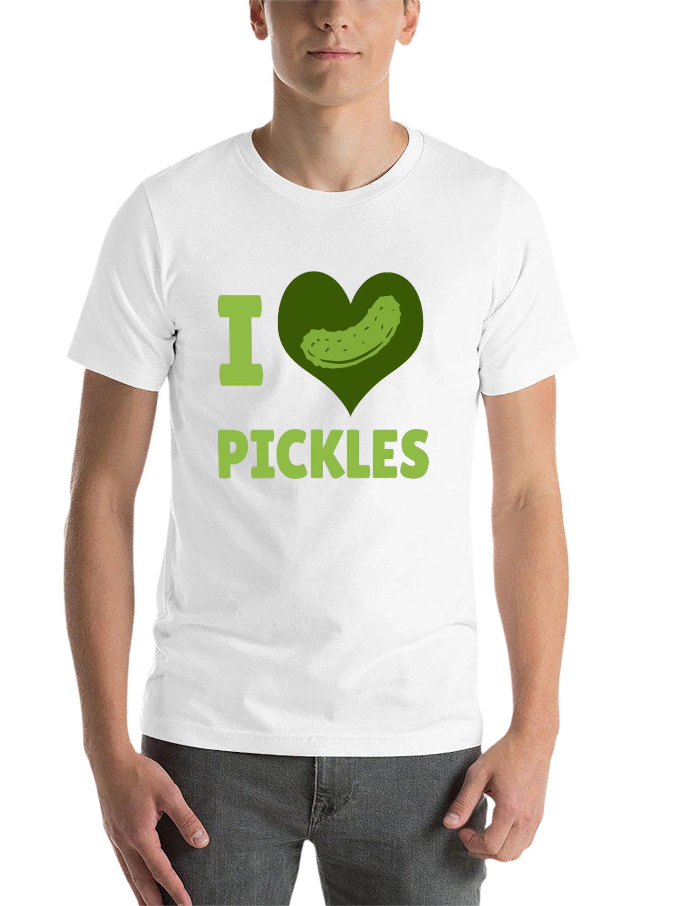 Black I Heart Pickles Funny T-Shirt  view 14