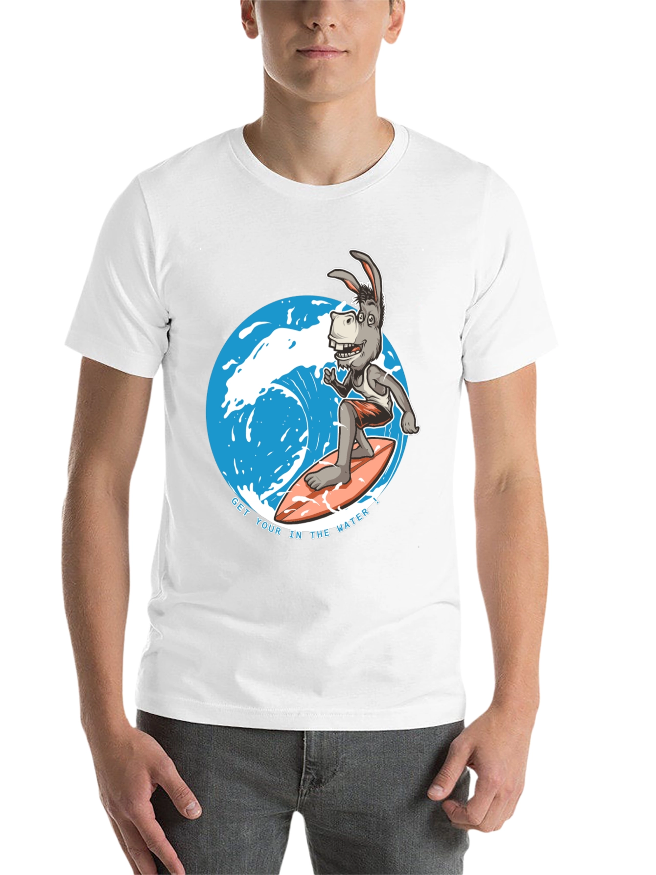 Black Surfing Donkey Graphic T-Shirt view 14