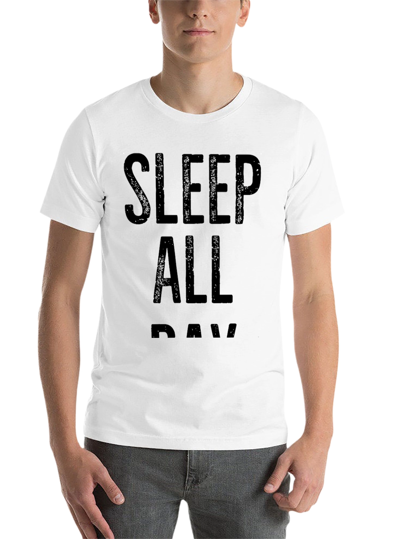 Black Sleep All Day Black Graphic T-Shirt view 14