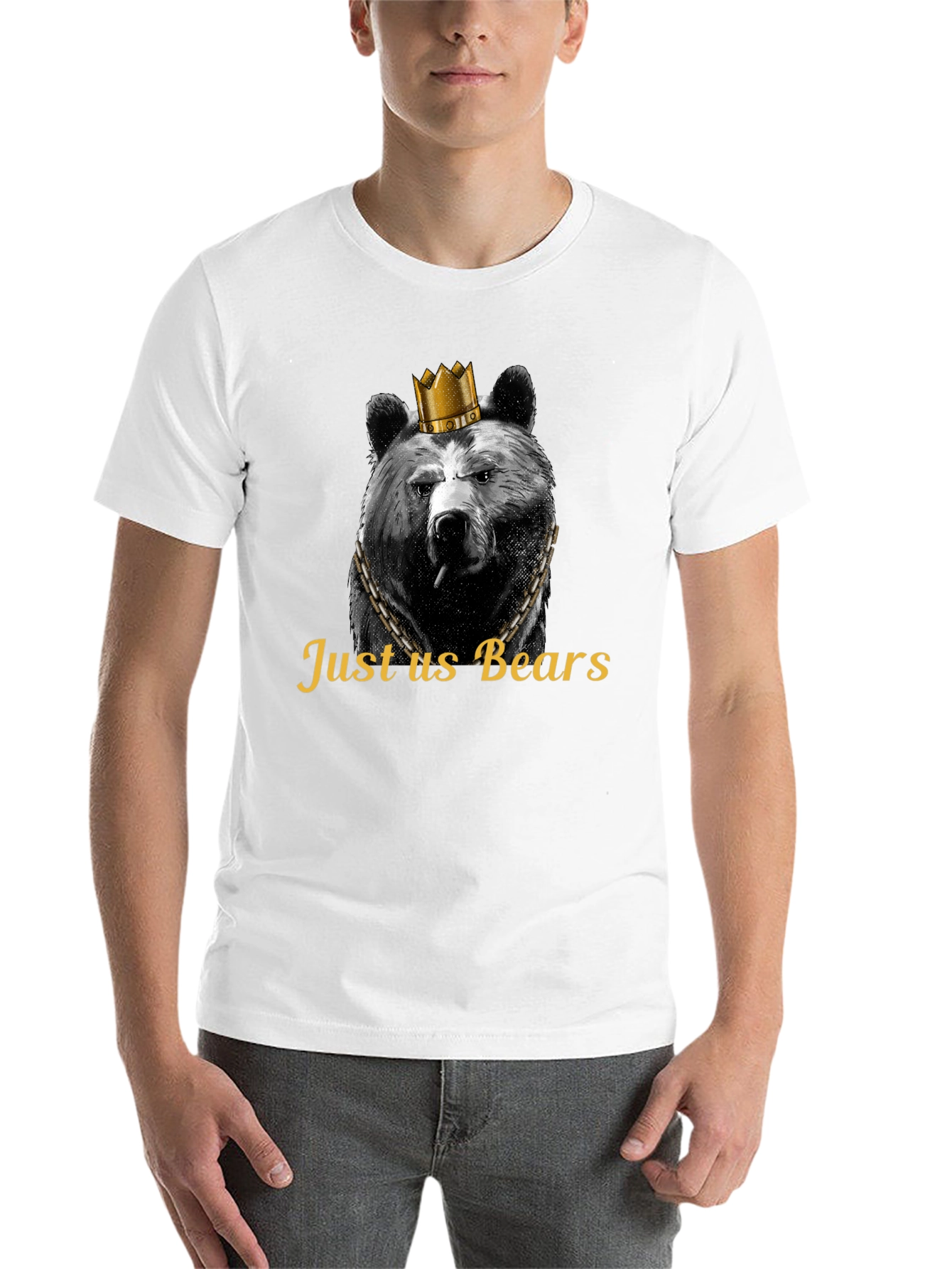 Black Just Us Bears Graphic Tee - King Bear T-Shirt view 14