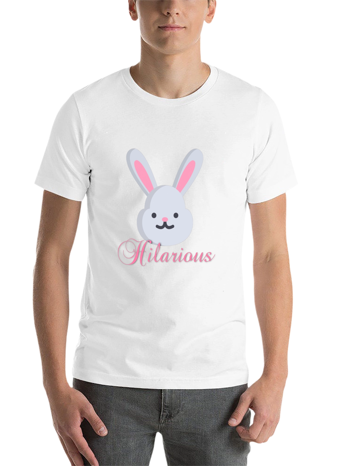 Black Hilarious Bunny Graphic Tee - Soft Cotton Blend view 14