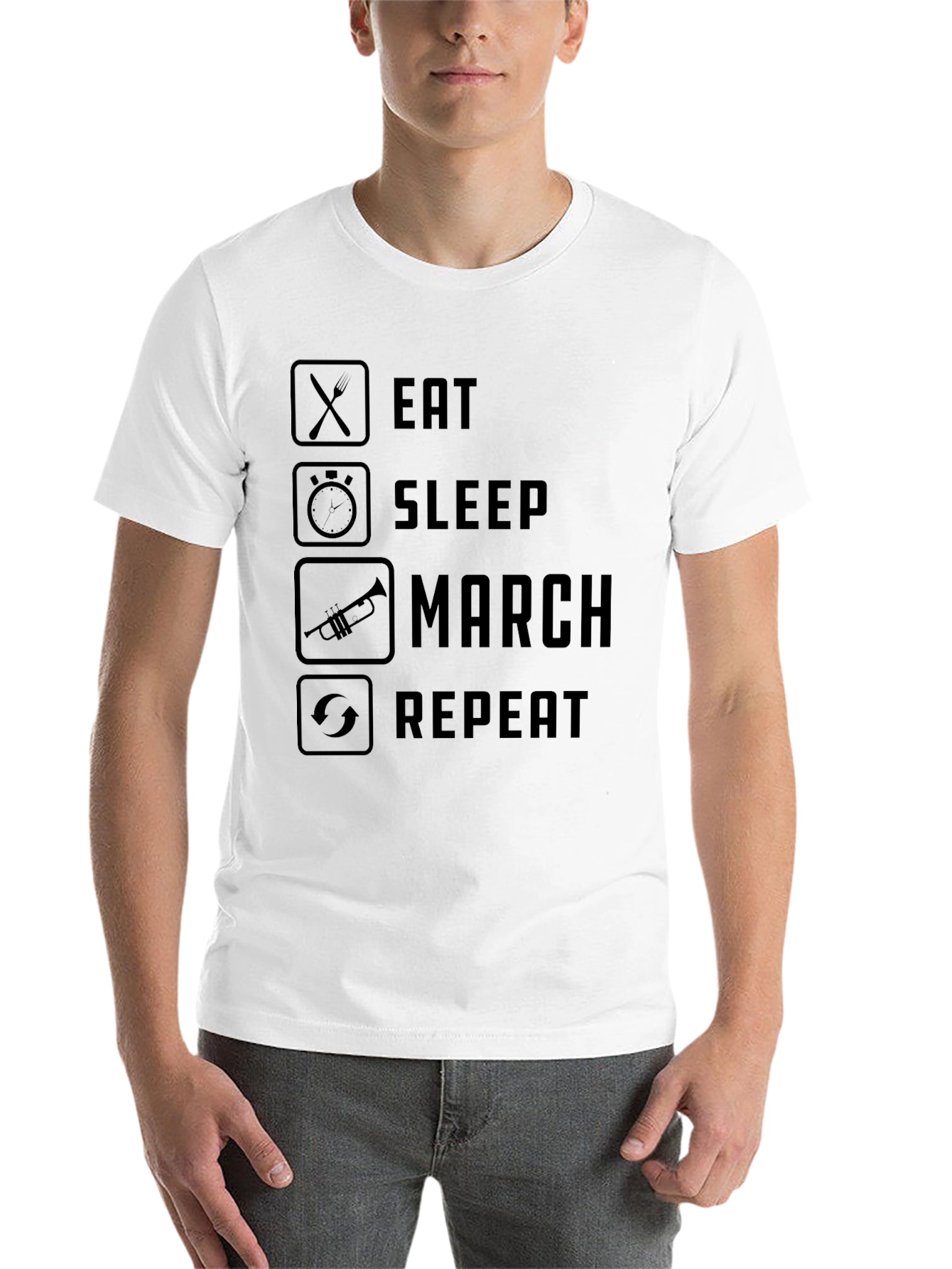Black Eat Sleep March Repeat T-Shirt - Band/Musician Life view 14