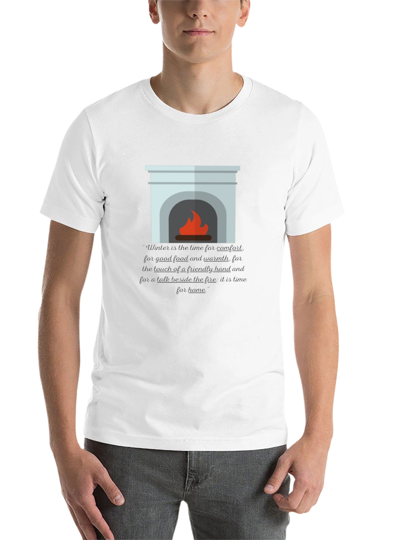 Black Cozy Fireplace Graphic Tee - Comfort & Style view 14