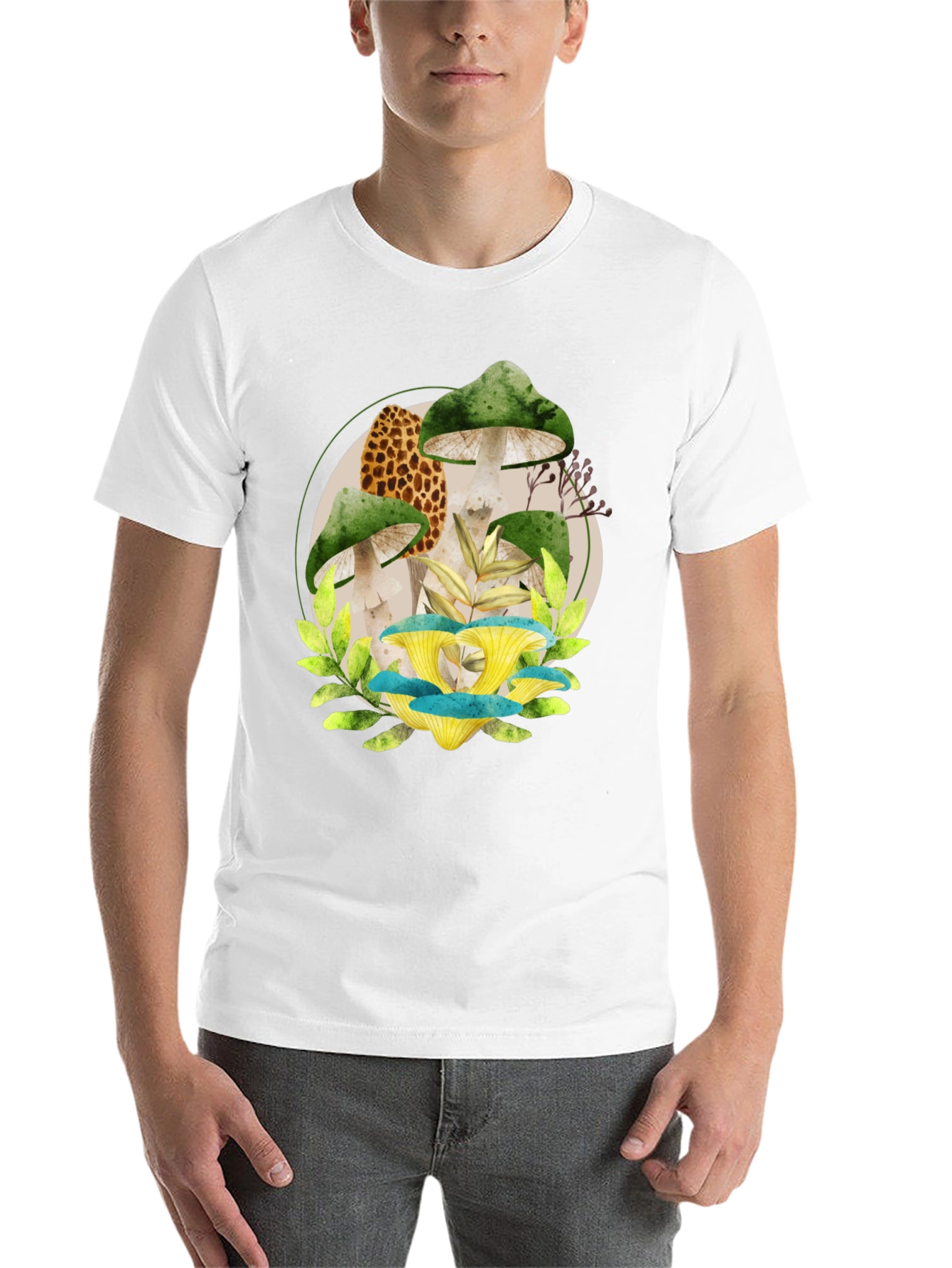 Black Mushroom Graphic Tee - Unique Nature Design view 14