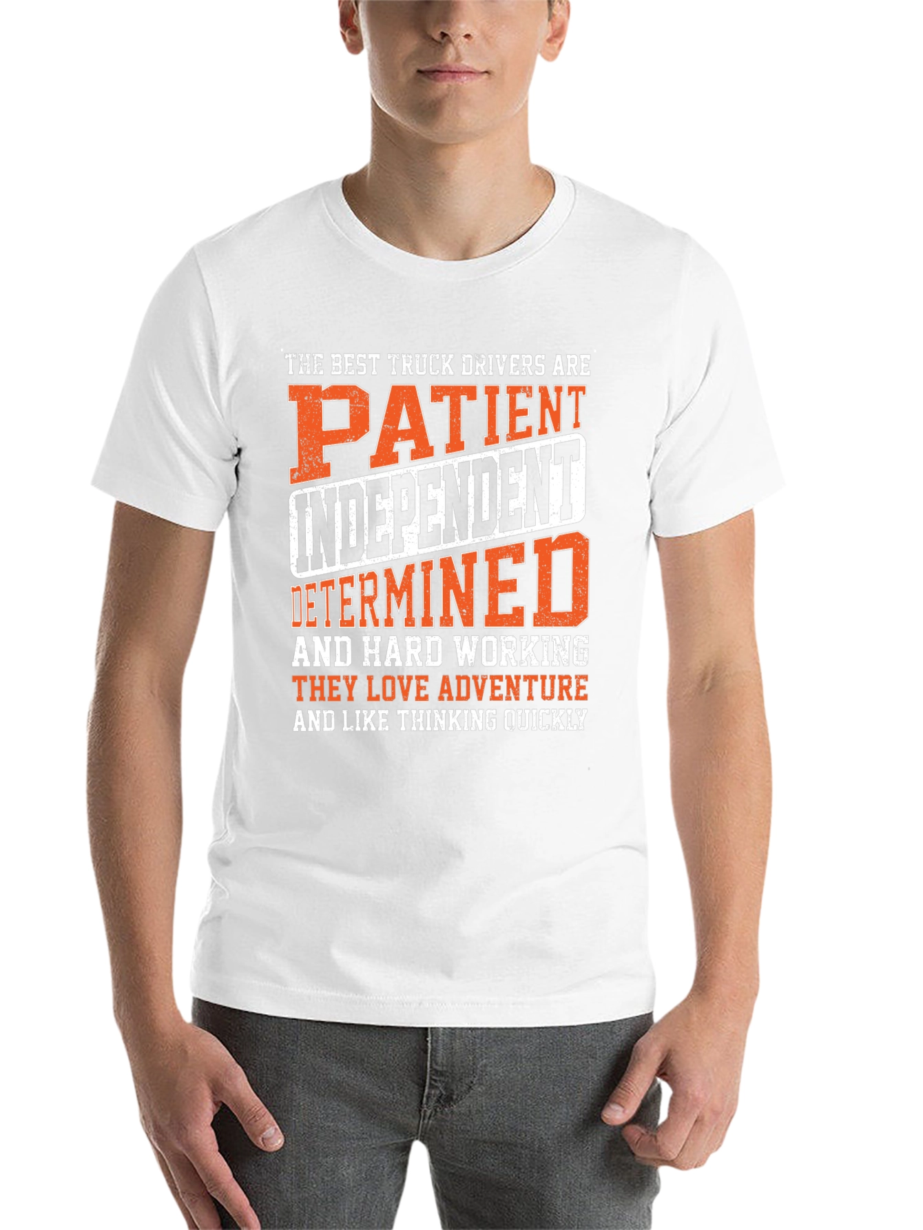 Black Truck Driver Graphic Tee: Patient, Independent, Determined view 14