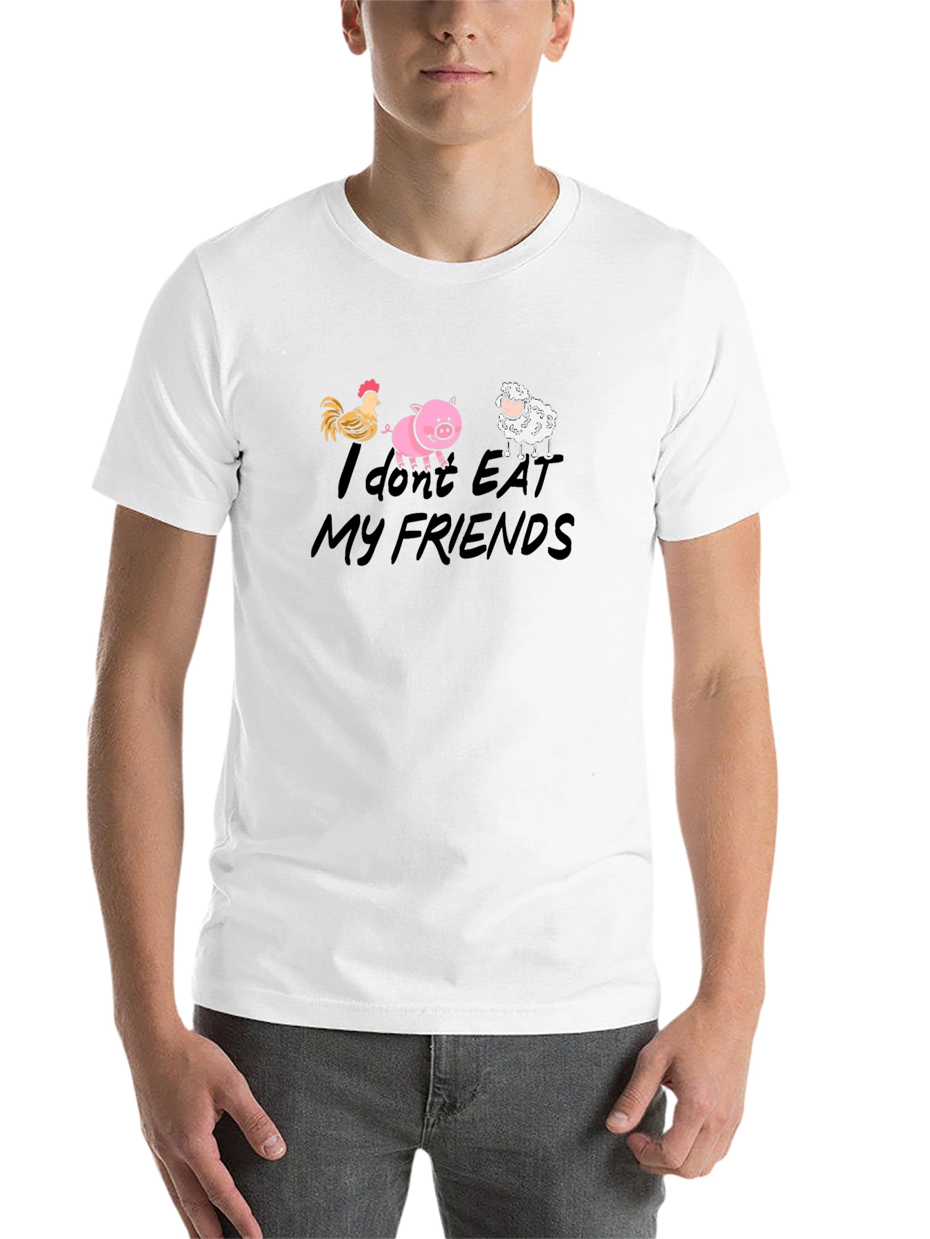 Black Vegan Animal Friends T-Shirt view 14
