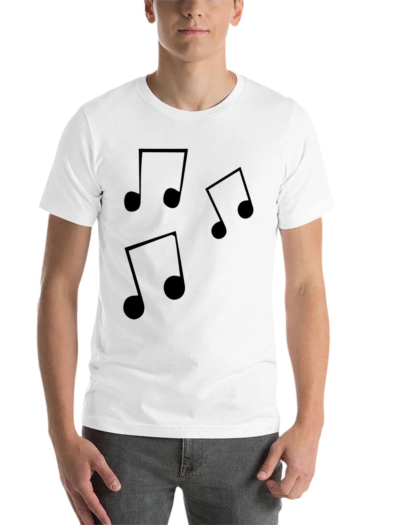 Black Musical Note T-Shirt - Black Cotton Tee for Music Lovers view 14