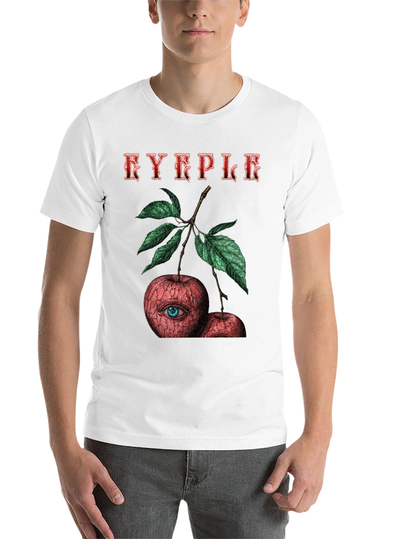 Black EYEPLE Graphic T-Shirt - Eye Apple Design view 14