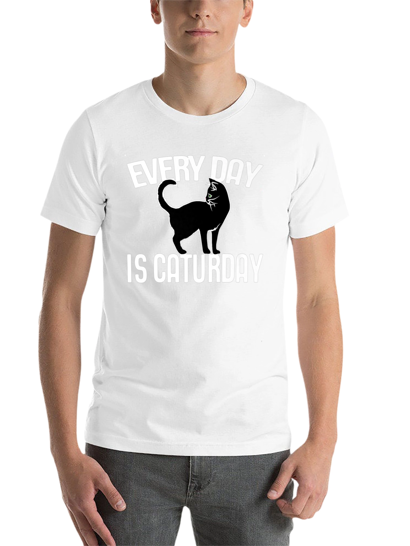 Black Every Day is Caturday Black T-Shirt view 14