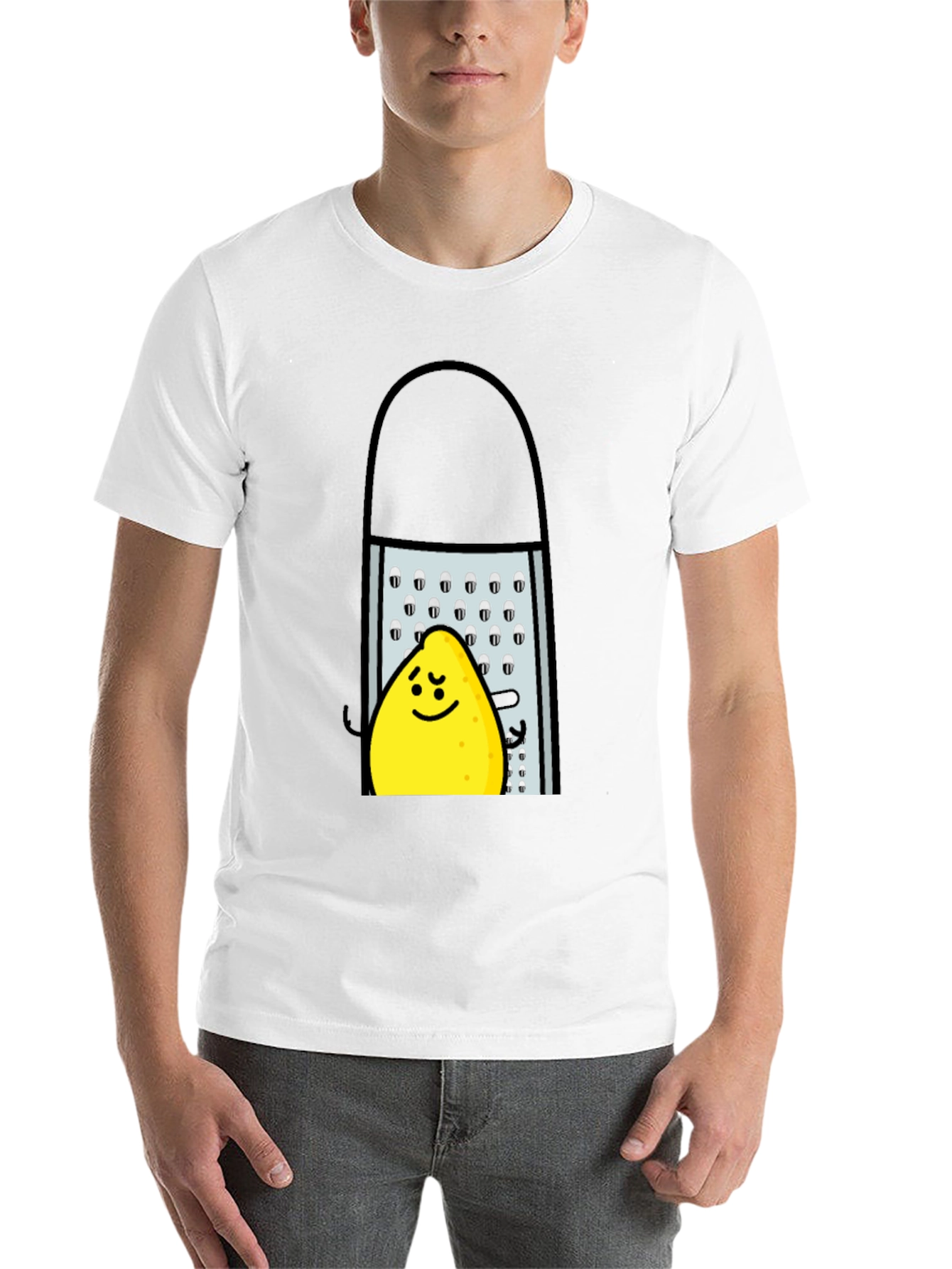 Black Funny Grated Lemon T-Shirt - Black Cotton Tee view 14