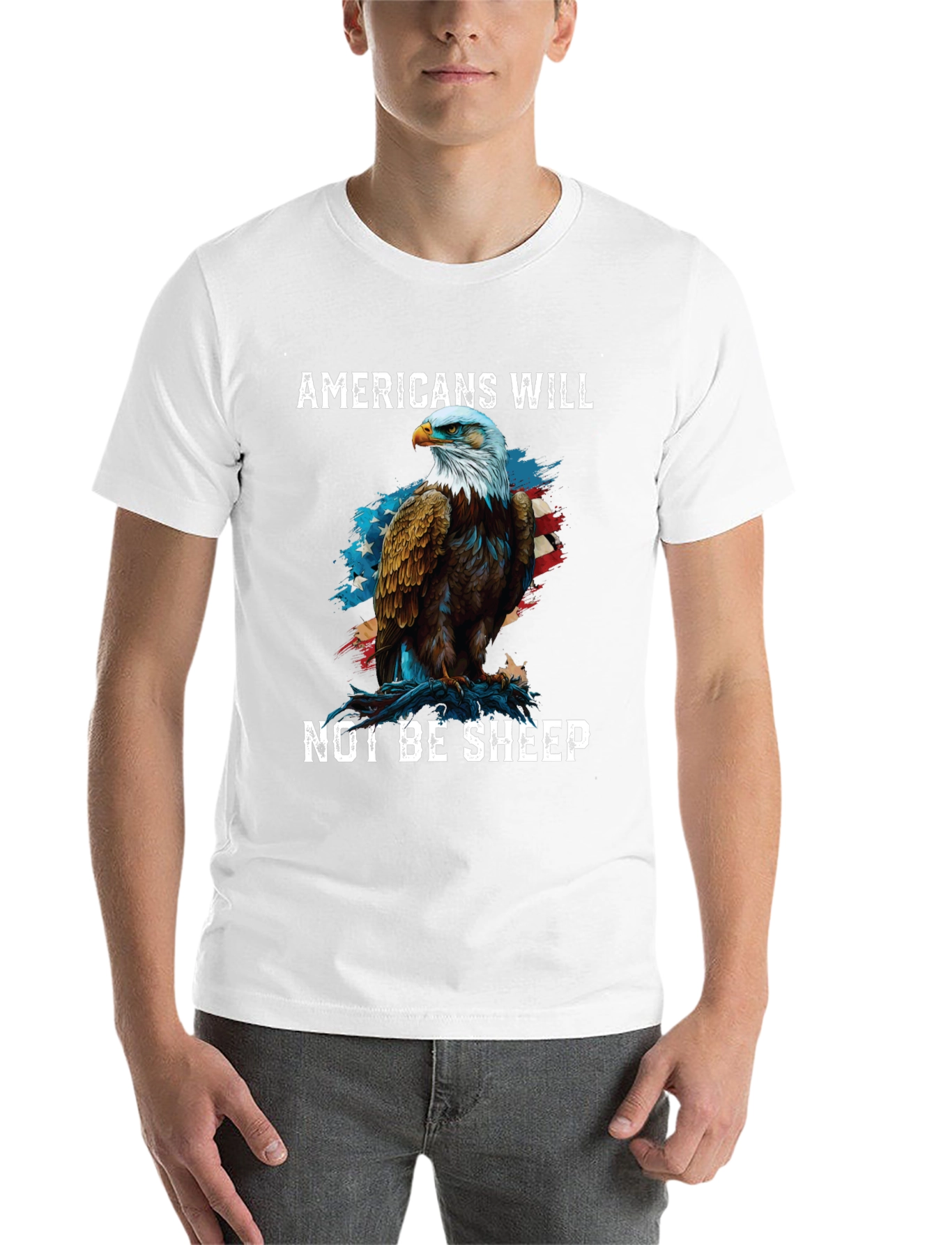 Black Americans Will Not Be Sheep Eagle Graphic Tee view 14