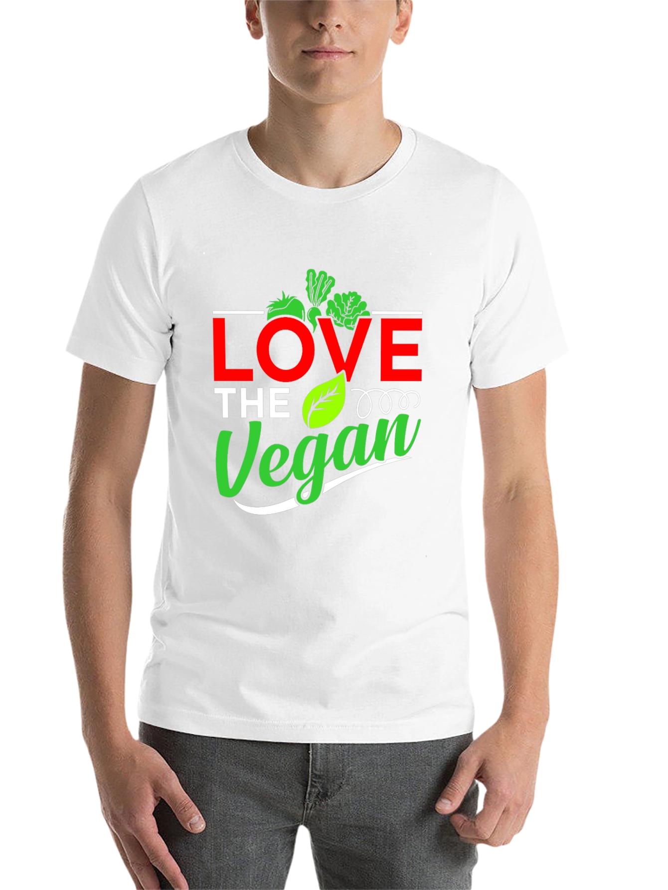 Black Love The Vegan Graphic Tee - Unisex Black T-Shirt view 14