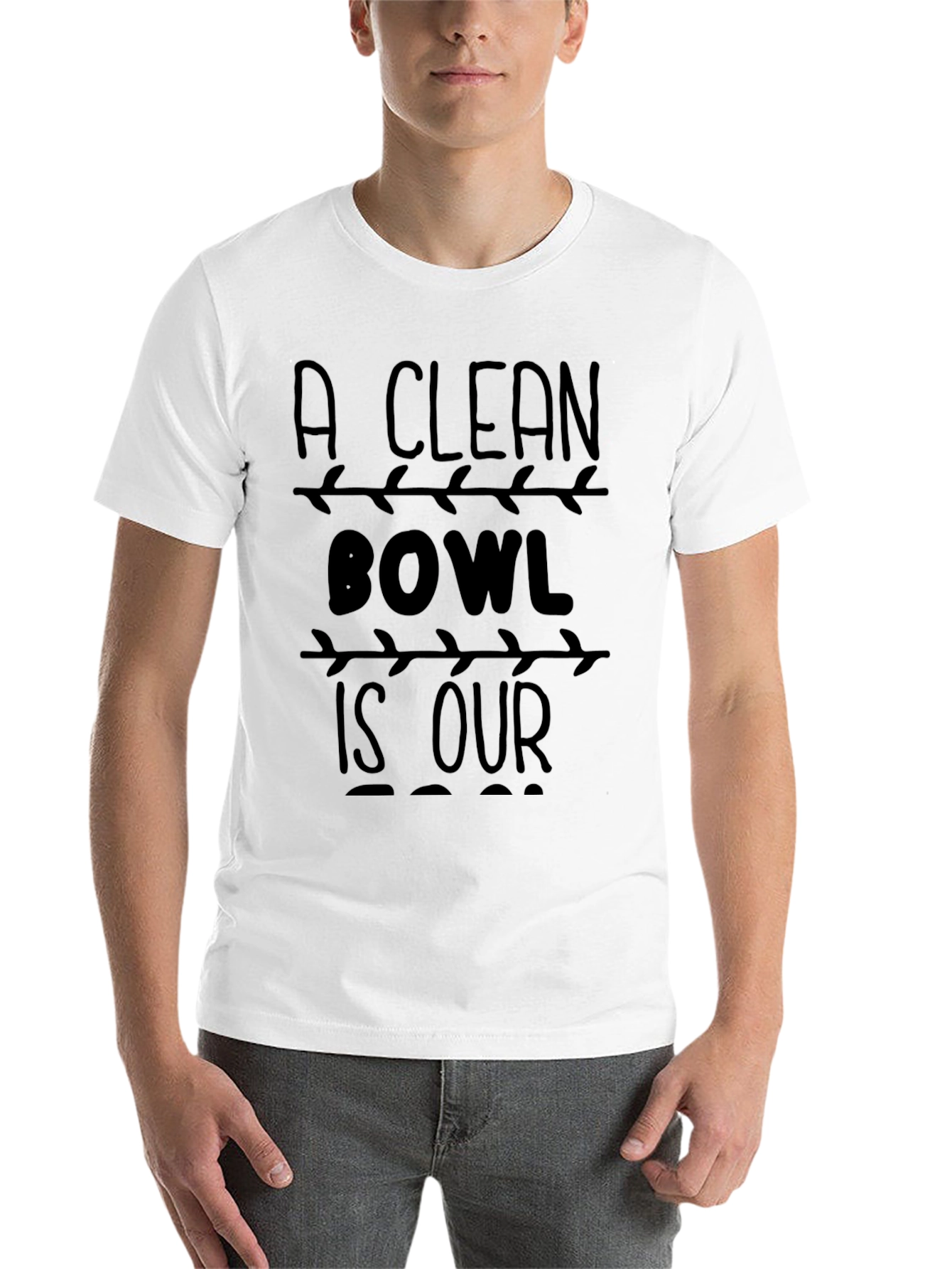 Black A Clean Bowl T-Shirt Funny Humor Graphic Tee view 14