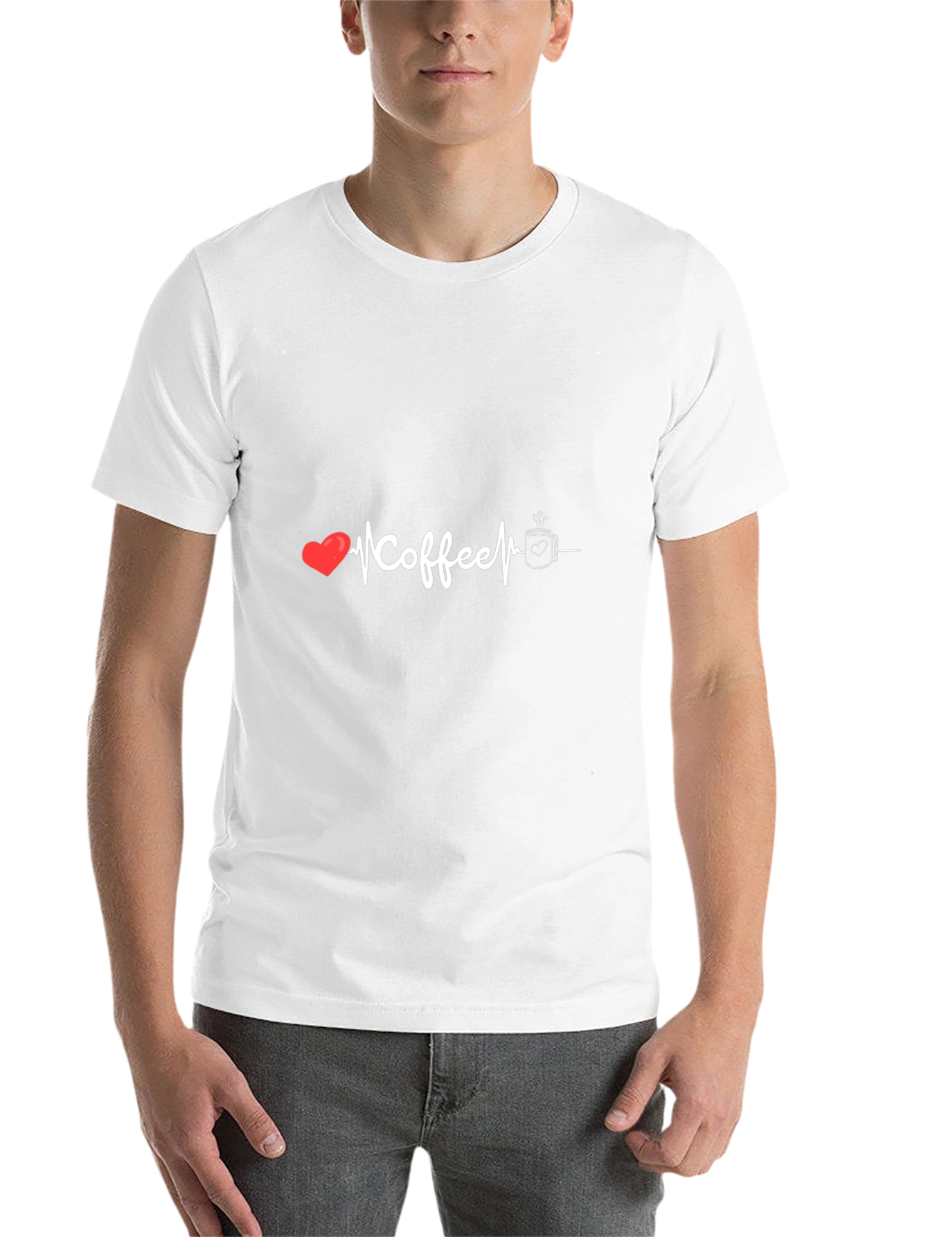 Black Coffee Lover Graphic Tee - Heartbeat Design, Soft Cotton view 14