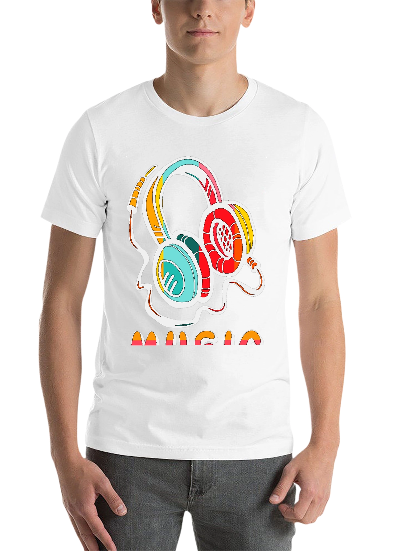 Black Retro Music Headphones Graphic Tee - Stylish Cotton Shirt view 14