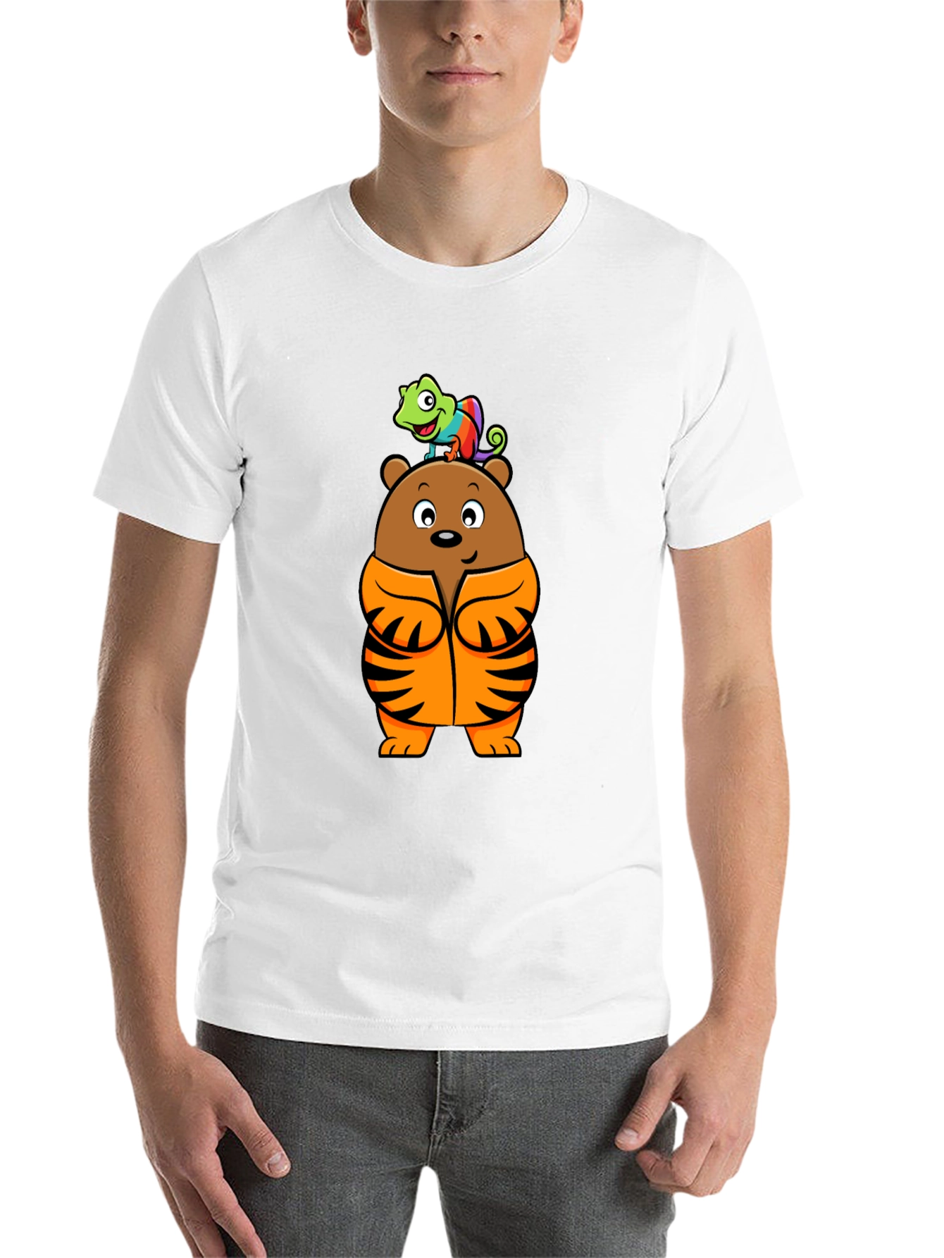 Black Bear and Chameleon Graphic Tee view 14