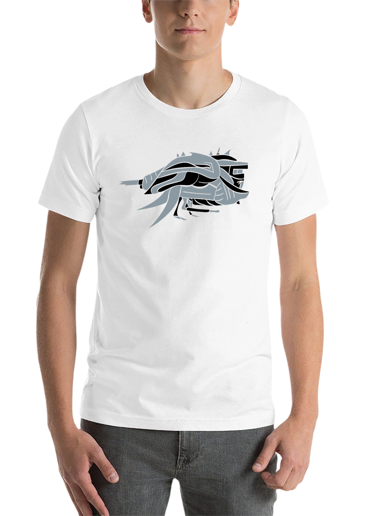 Black Abstract Dragon Black T-Shirt view 14