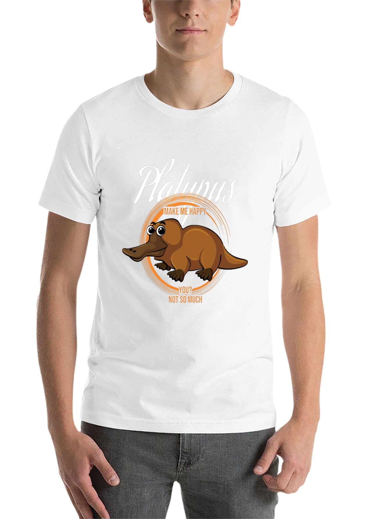 Black Funny Platypus Graphic T-Shirt view 14