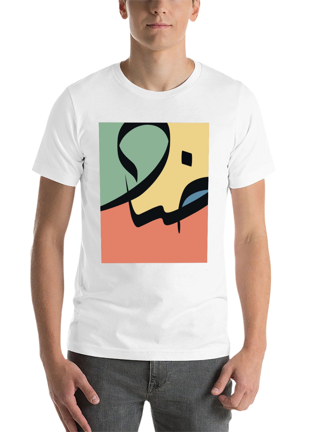 Black Abstract Arabic Calligraphy Design Tee view 14