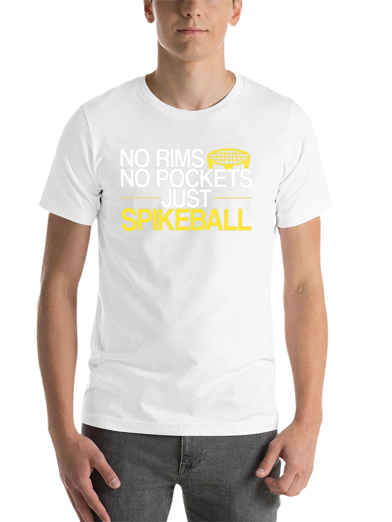 Black No Rims No Pockets Spikeball T-Shirt view 14