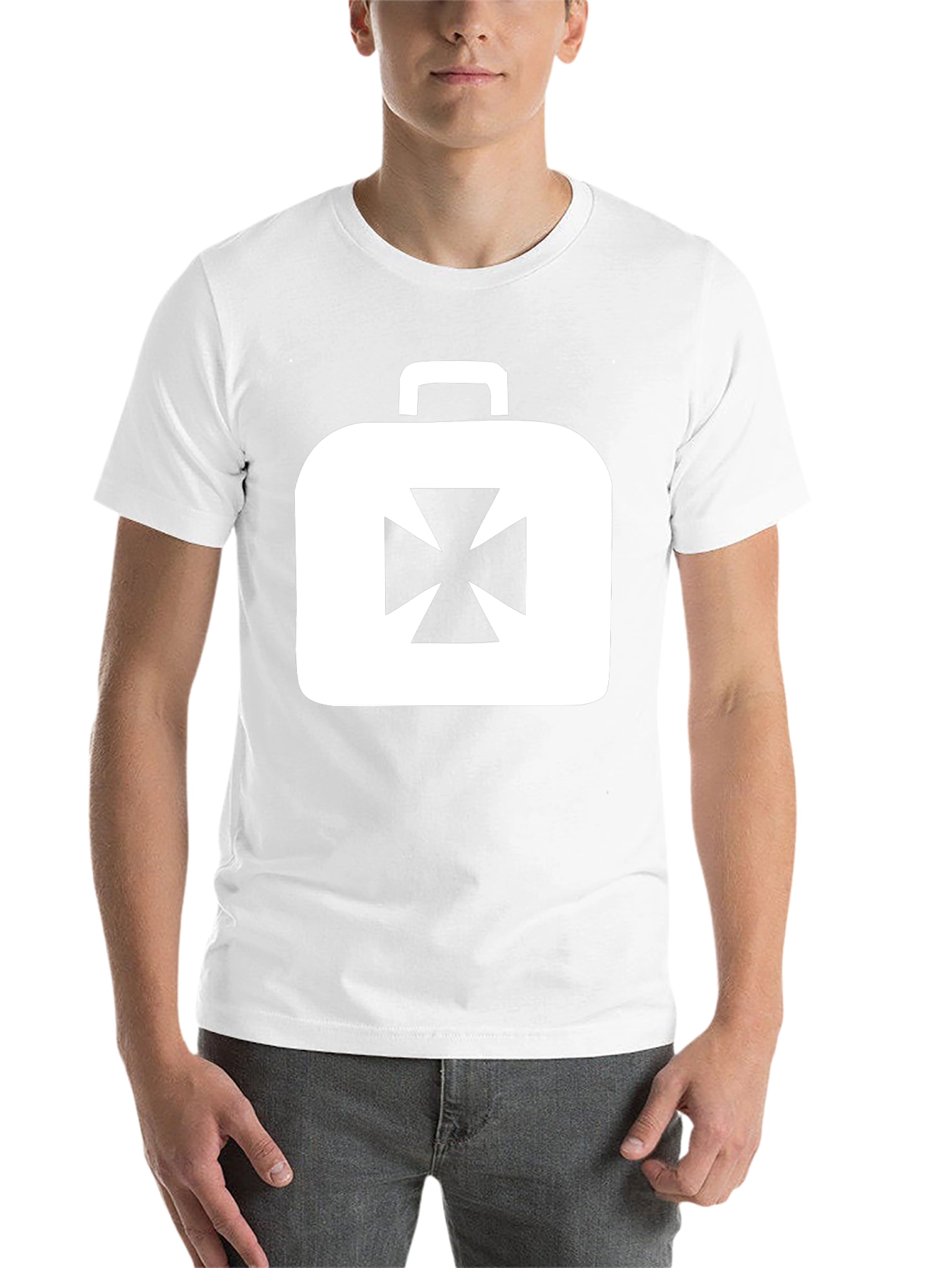 Black Iron Cross Briefcase Graphic Tee - Black view 14