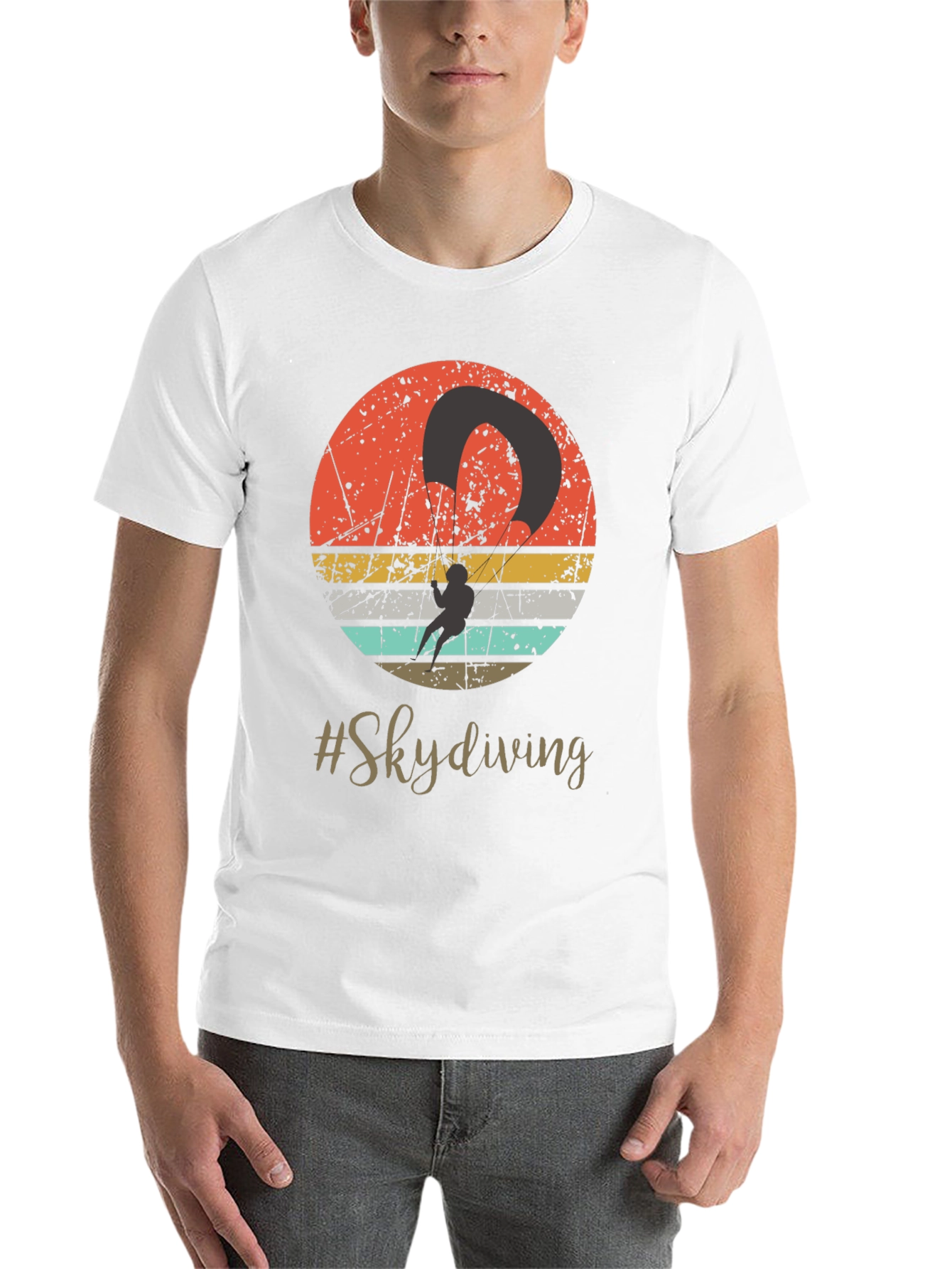 Black Retro Skydiving Graphic Tee view 14