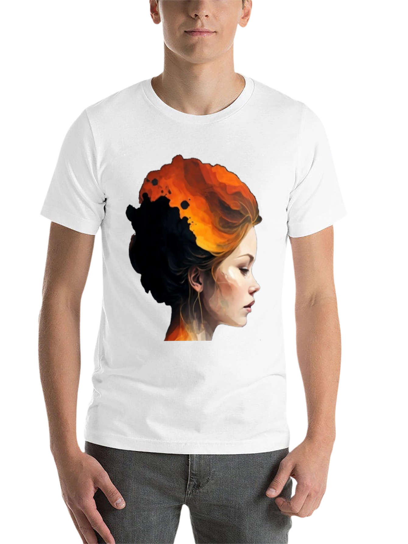Black Fiery Woman Graphic Tee - Bold Artistic Design view 14