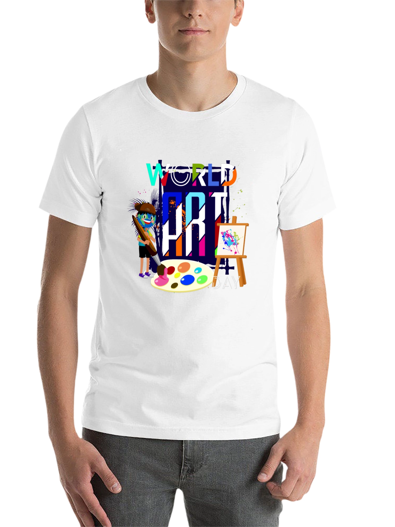 Black World Art Day T-Shirt, Painter Graphic Tee view 14