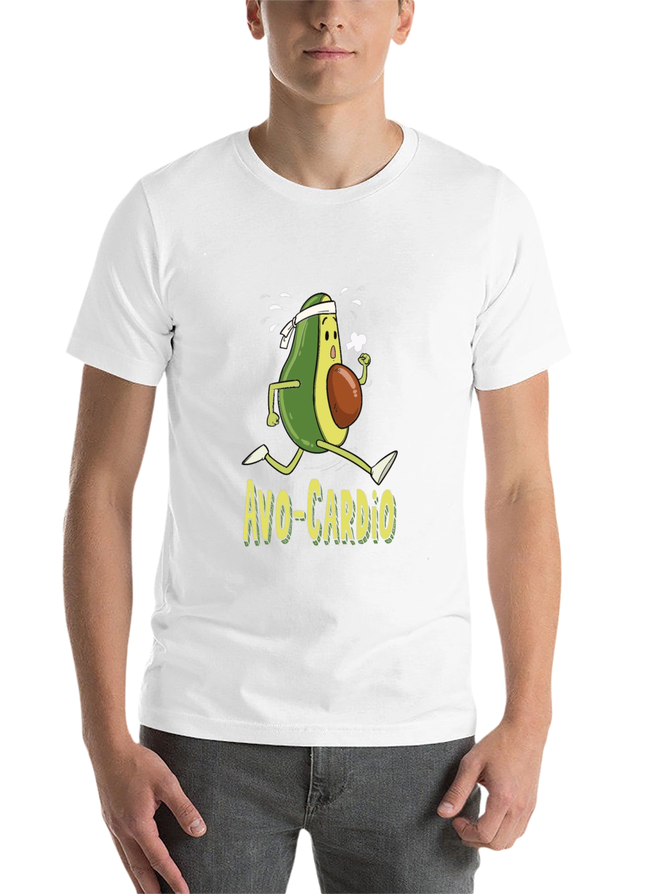 Black Avo-Cardio T-Shirt Funny Avocado Running Workout Tee view 14
