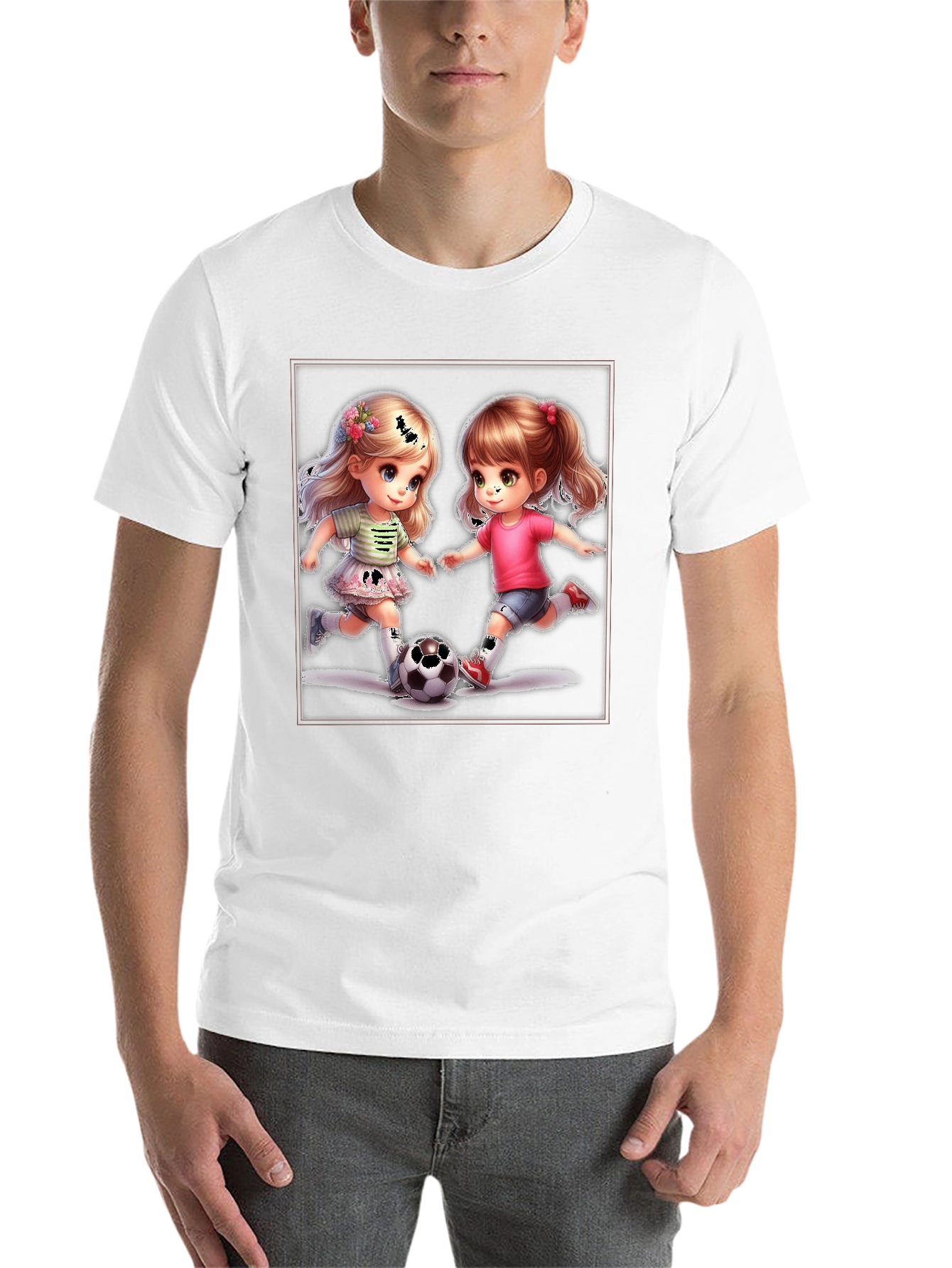 Black Soccer Girls Graphic T-Shirt view 14